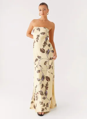 Smart Lines Alisa Strapless Maxi Dress - Buttercream Bliss