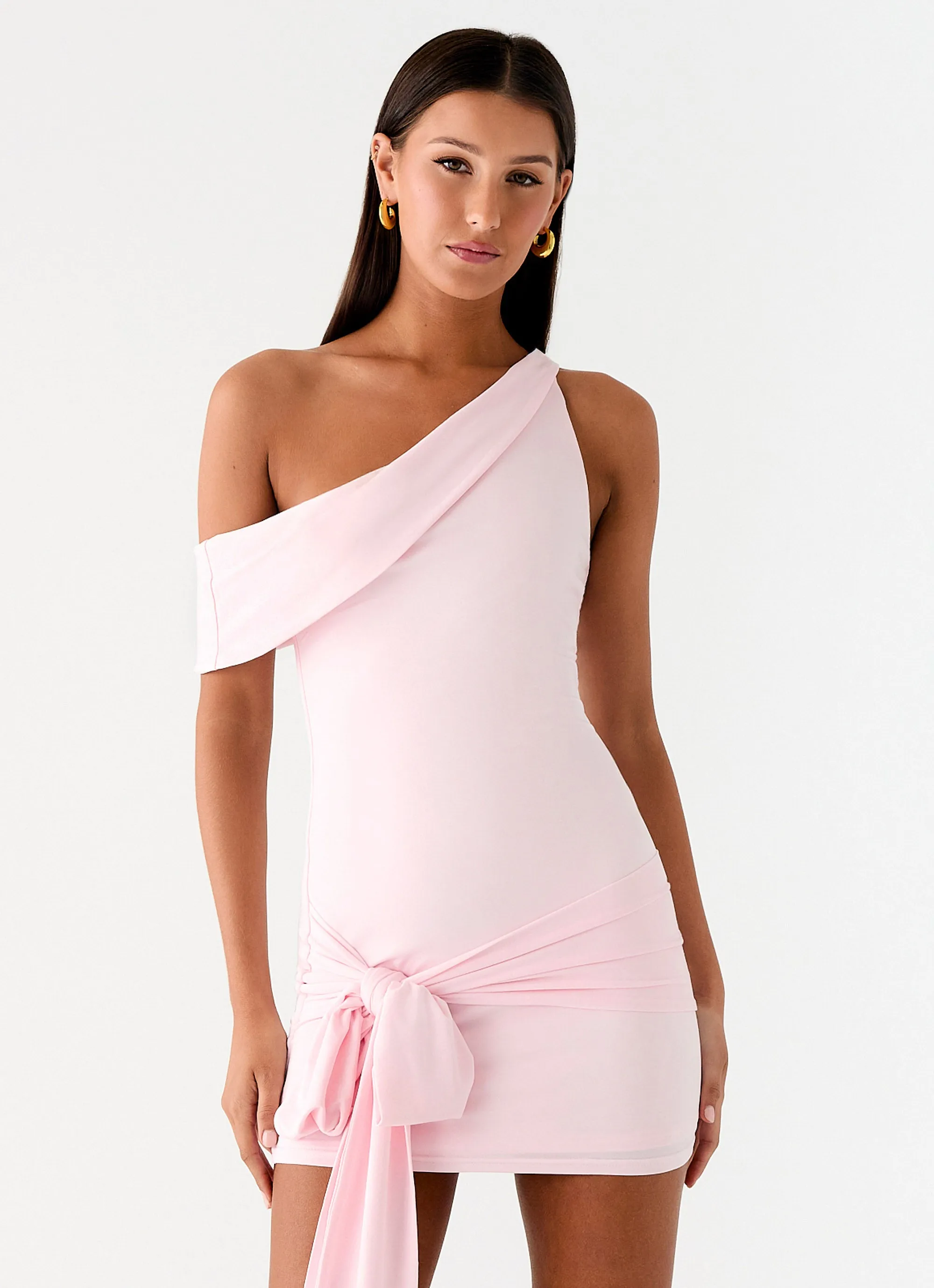 All Day Mini Dress - Baby Pink Elegant Detail Vibrant Layer