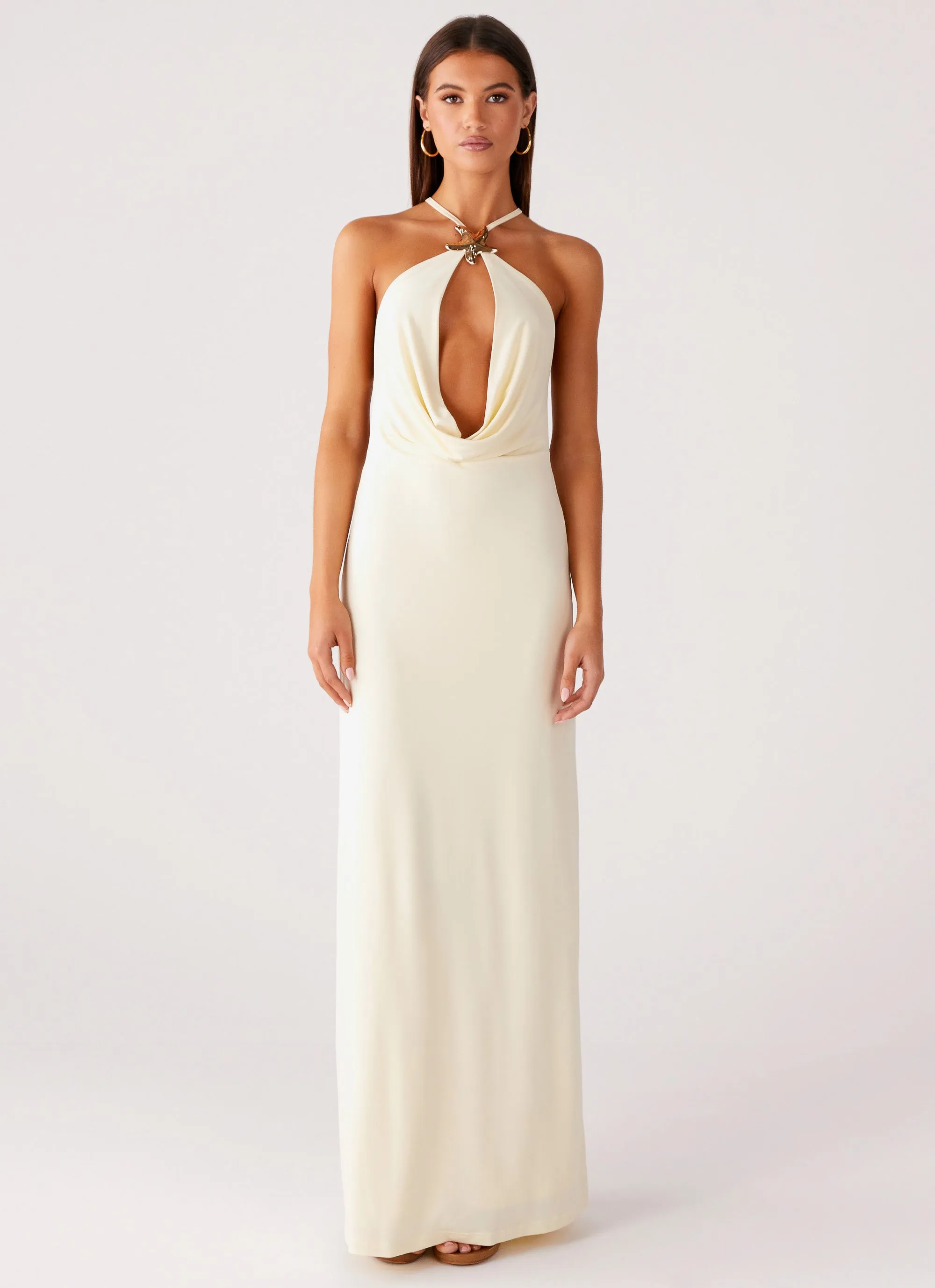 Mistlight Cowl Maxi Dress - Yellow Modern Layering
