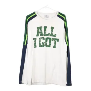 All I Got Adidas Long Sleeve T-Shirt - Medium White Cotton