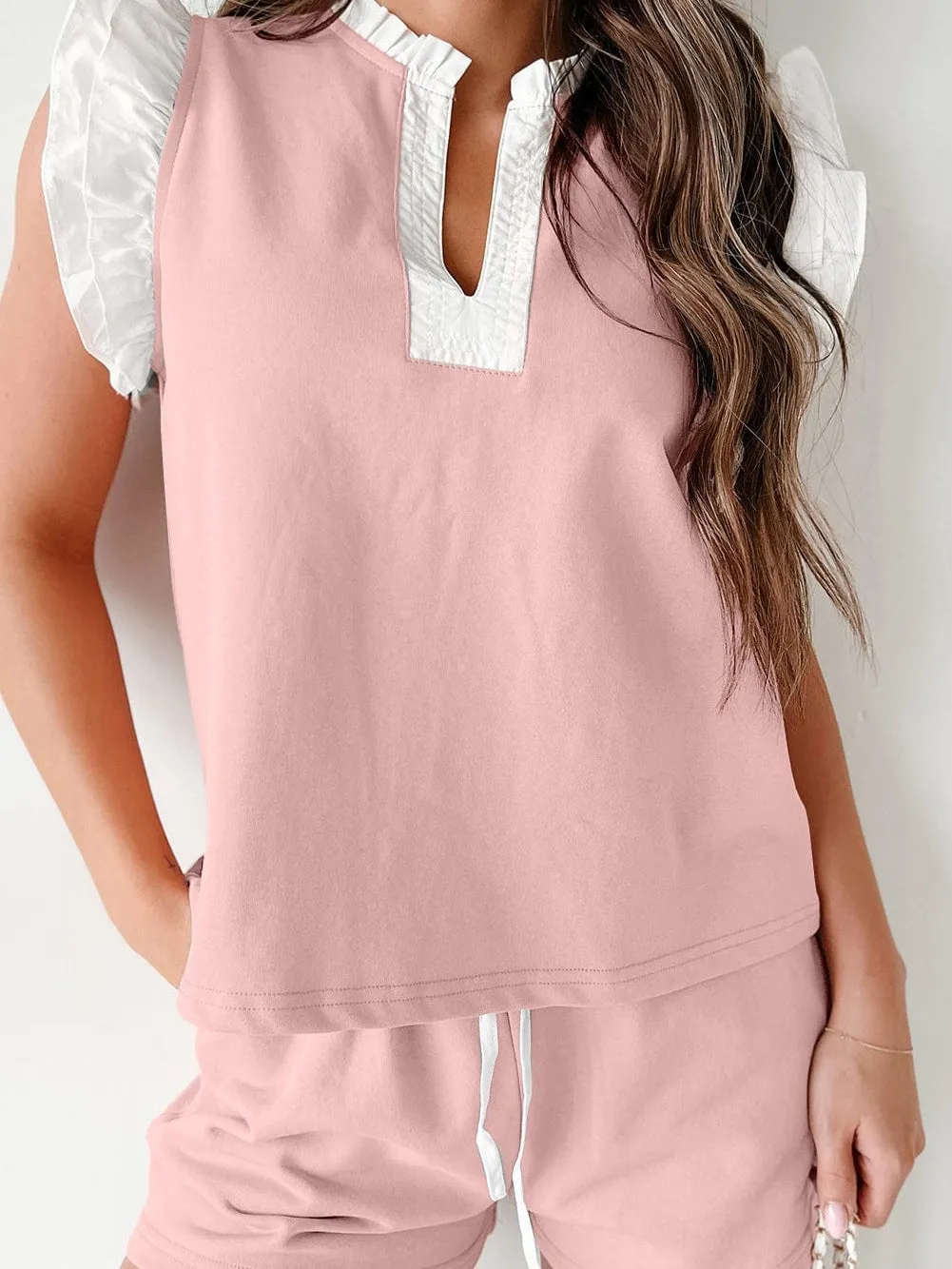 All-Match Ruffle Shorts Set