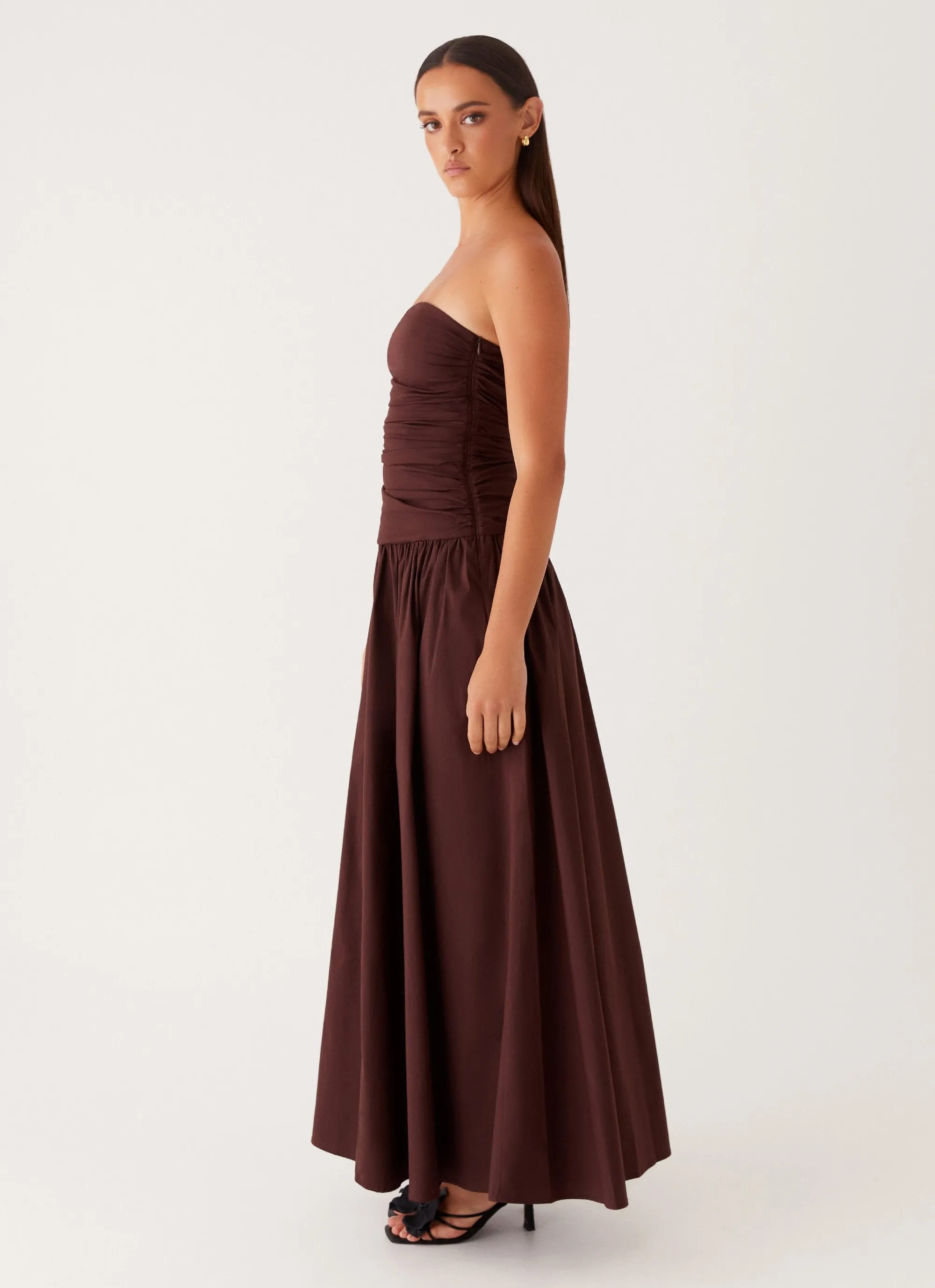 Elegant Layers Carmel Maxi Dress - Brown