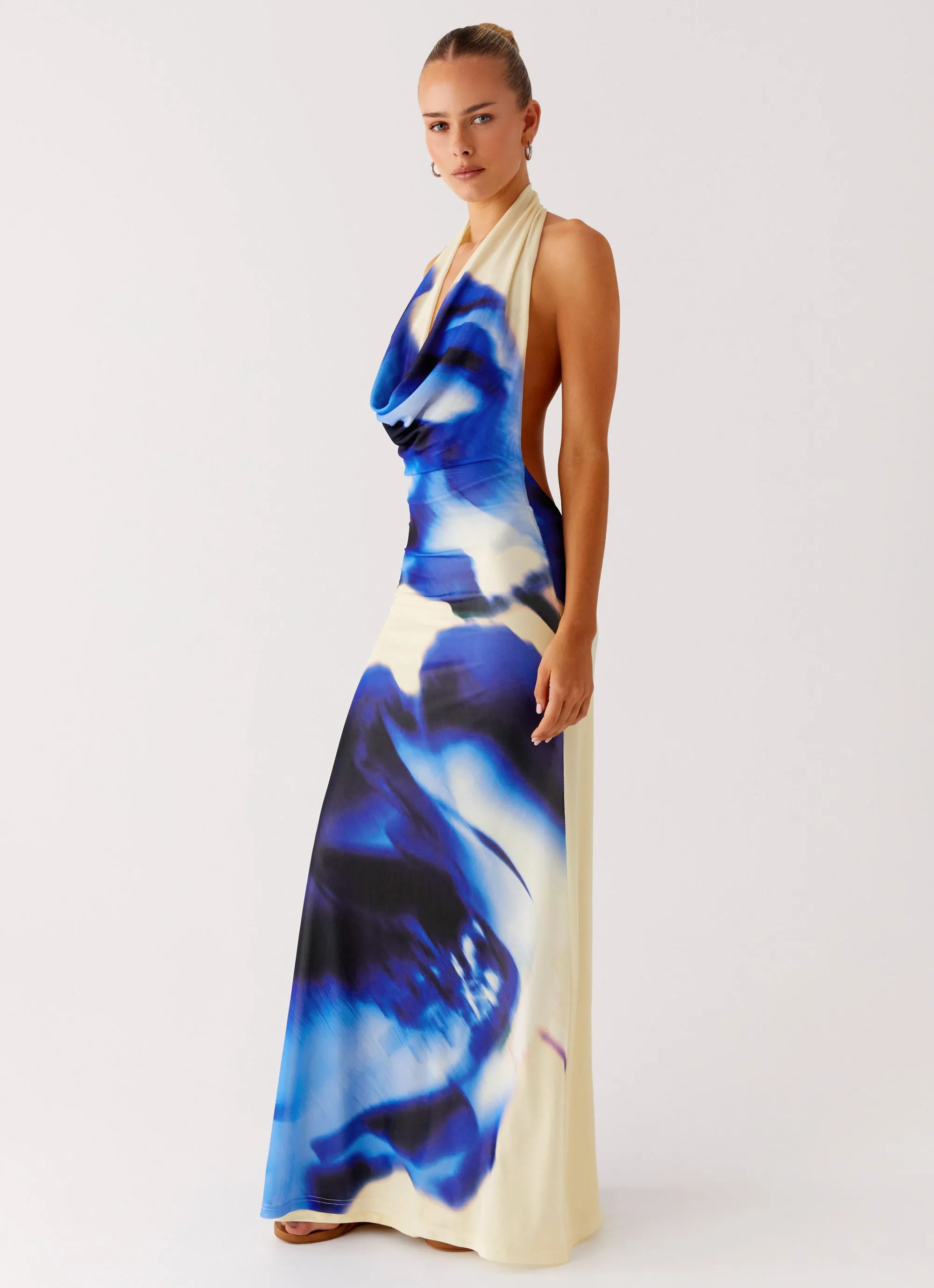 Only A Feeling Cowl Neck Maxi Dress - Heirloom Floral Urban Motion