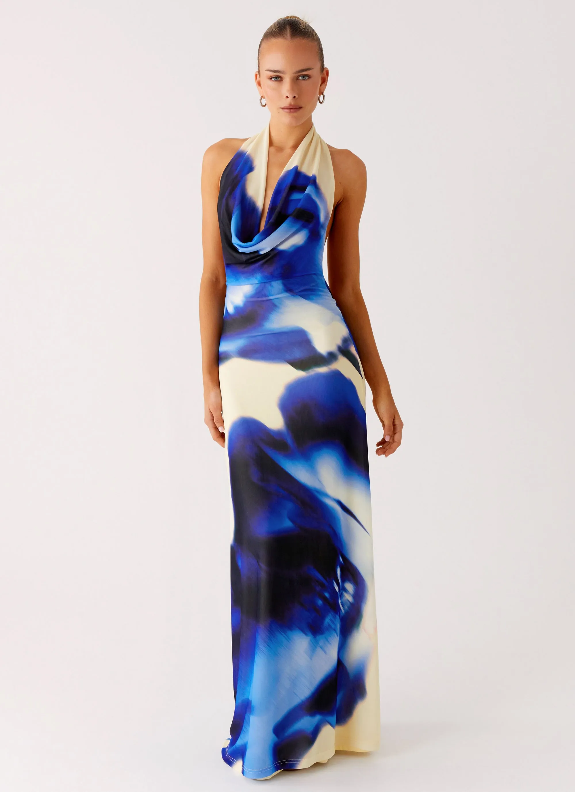 Only A Feeling Cowl Neck Maxi Dress - Heirloom Floral Smart and Stylish Elegant Style