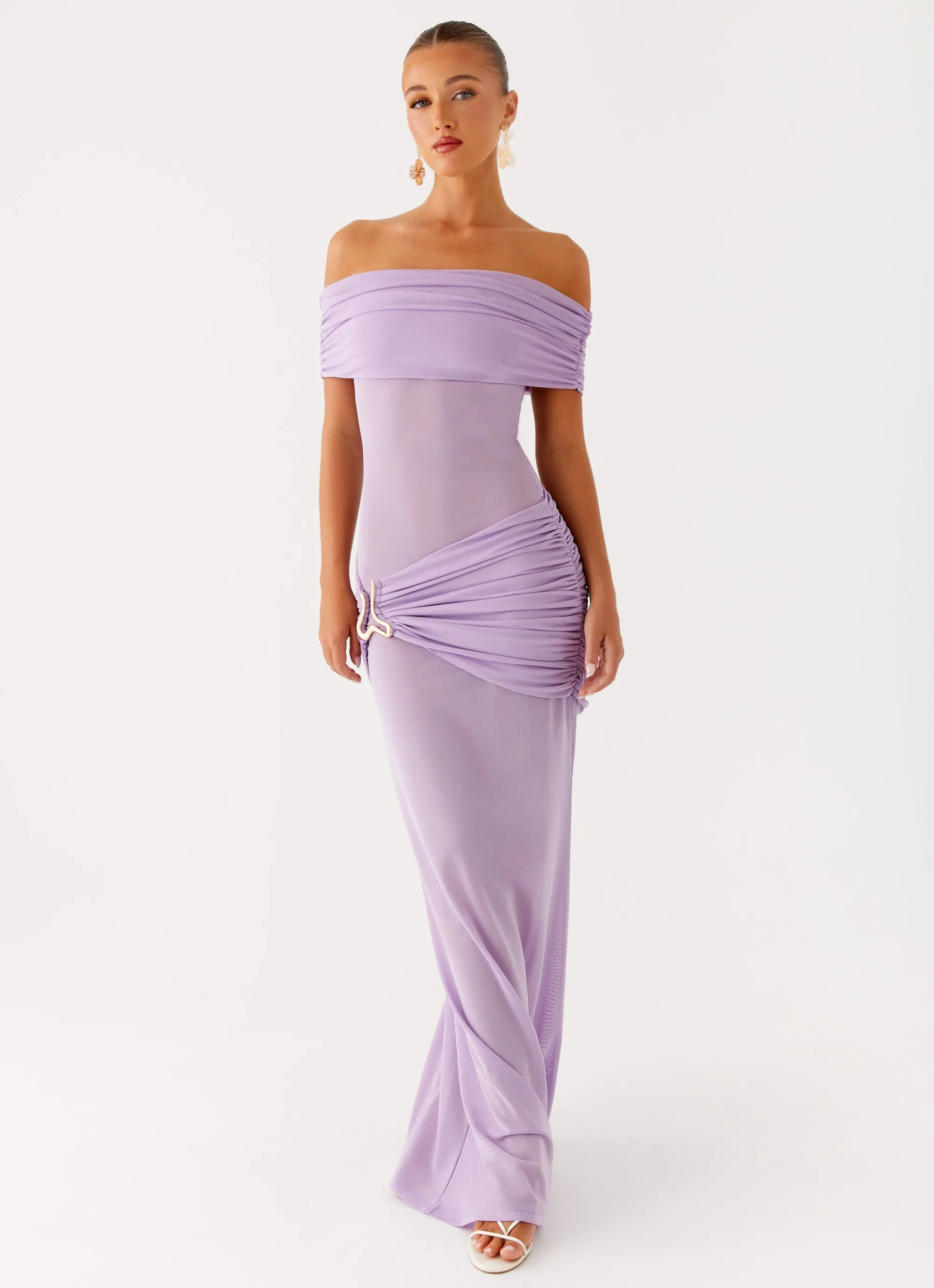 Benji Maxi Dress - Lilac Elegant Flow Scoop-Neck