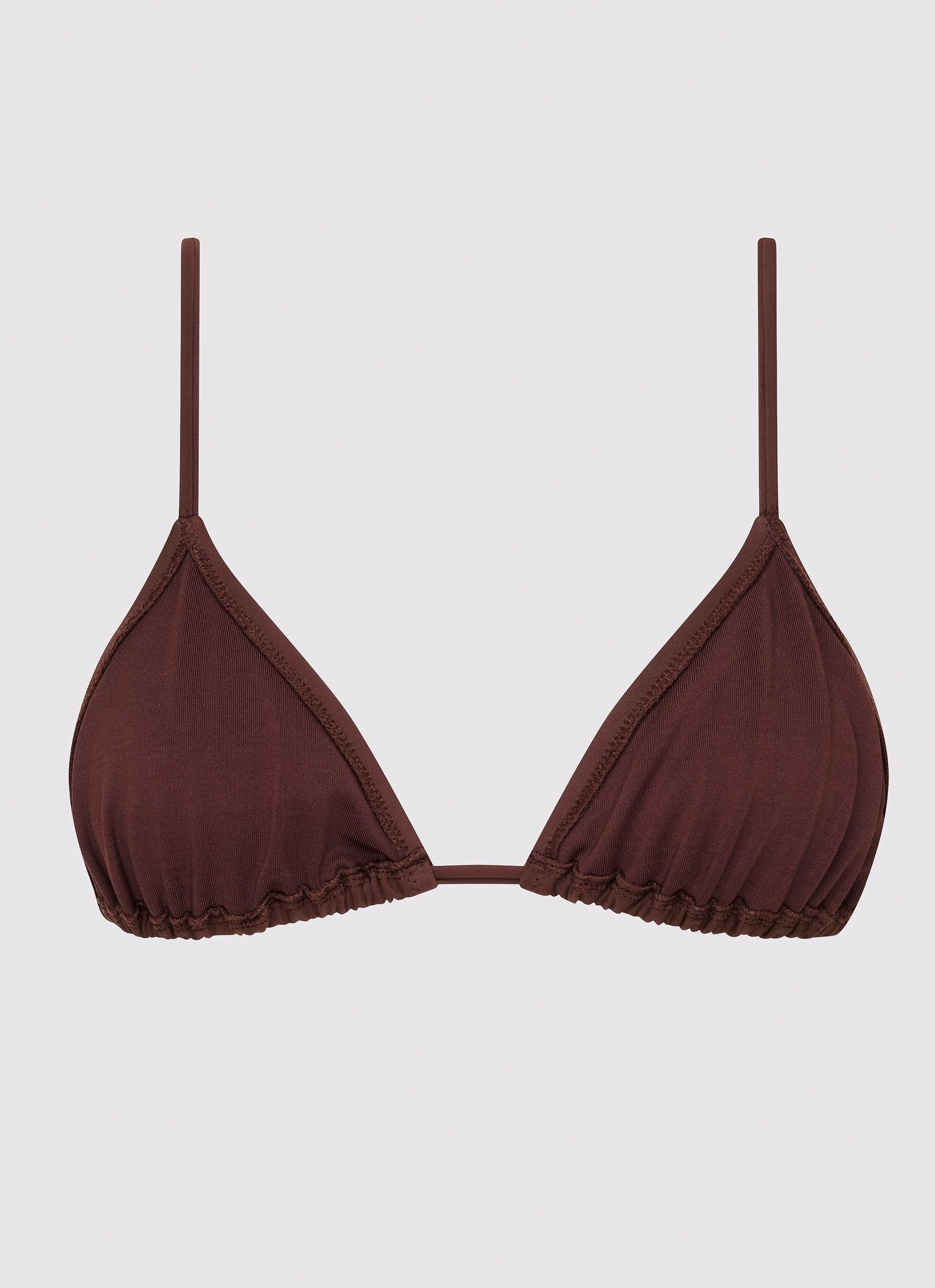 DoubleLayered Elastication Diamond Calista Bikini Top - Brown