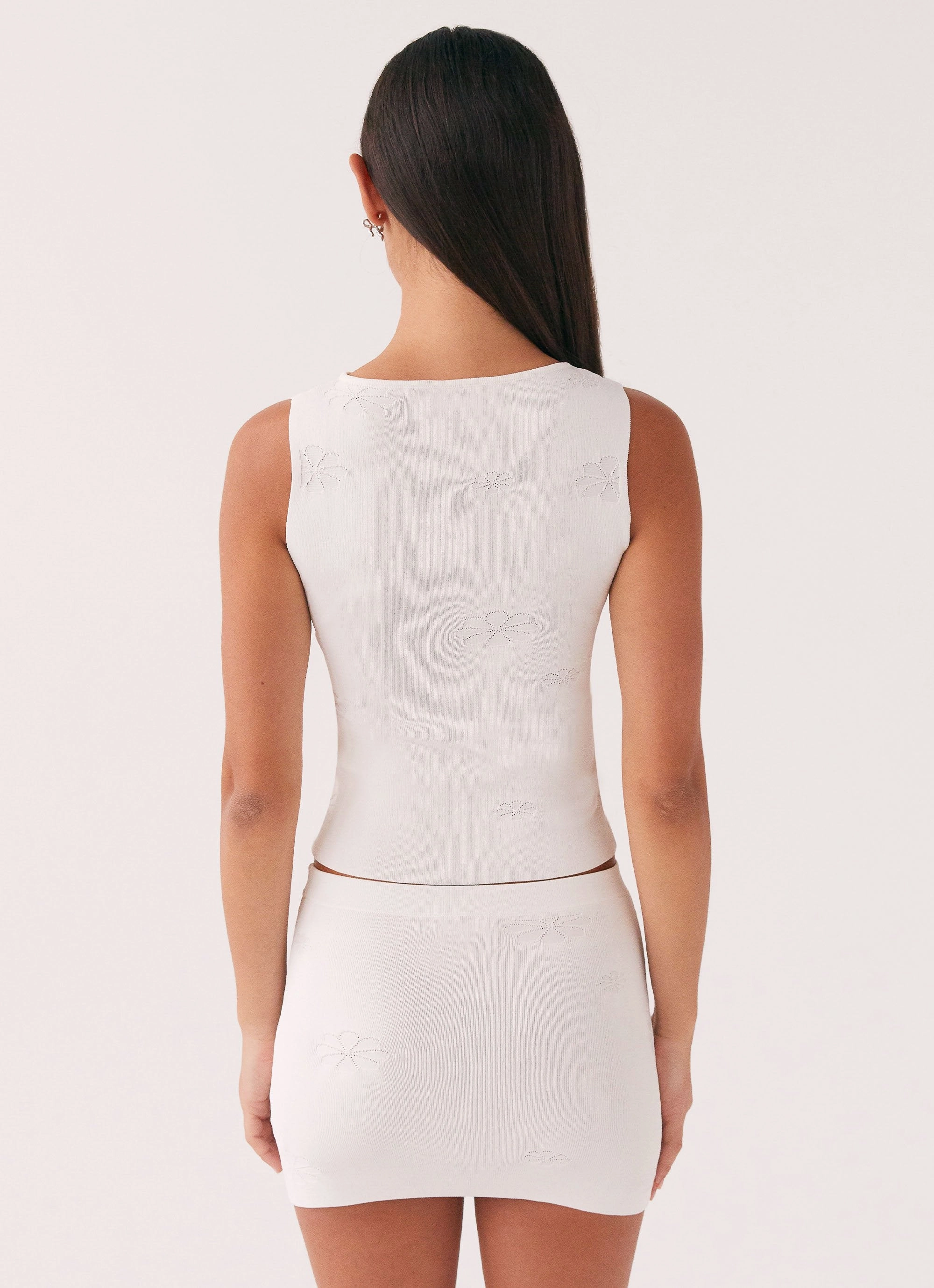 Durable Activewear Fashionable Design Holly Knit Mini Skirt - White