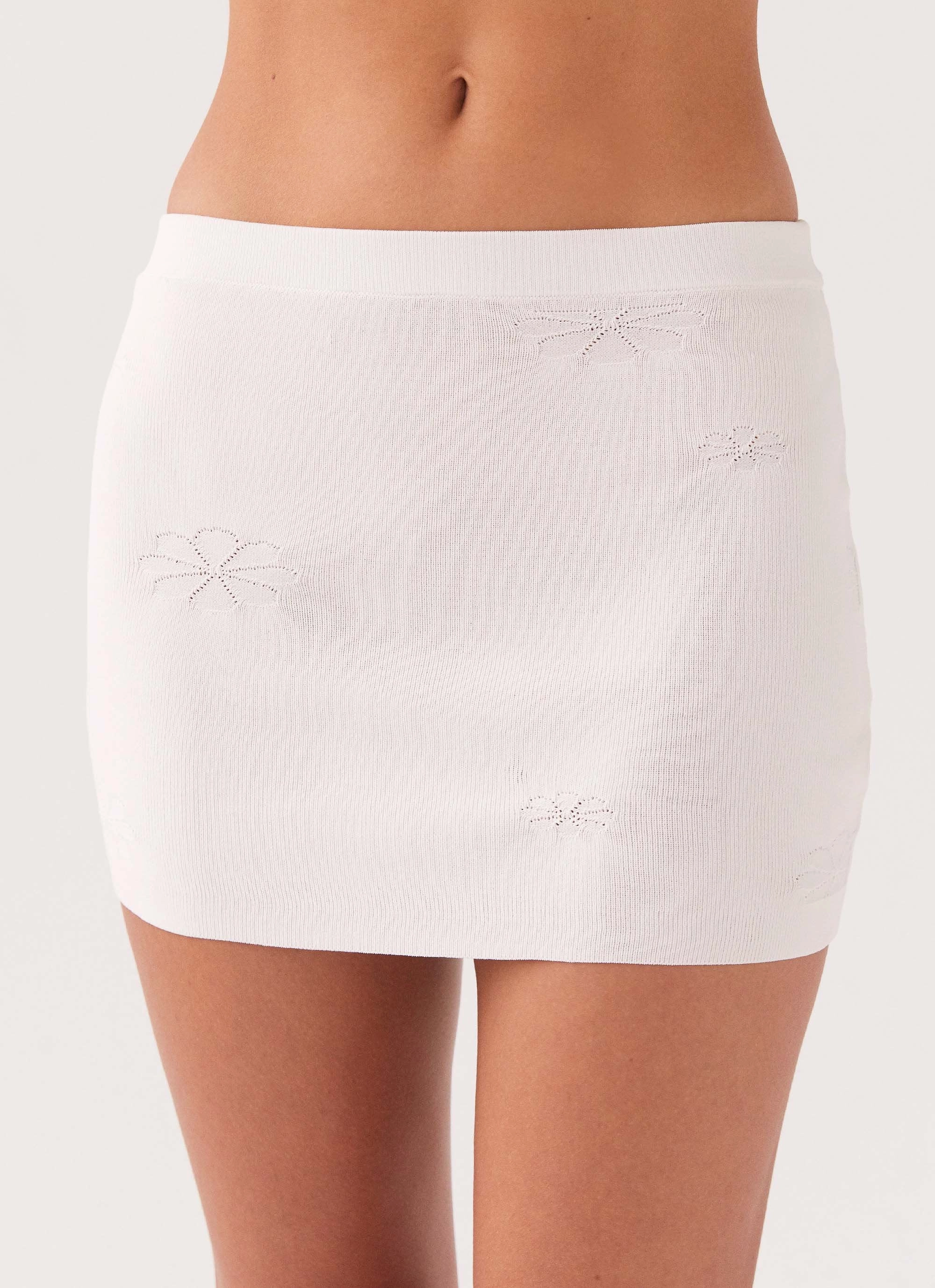 Casual Movement Holly Knit Mini Skirt - White