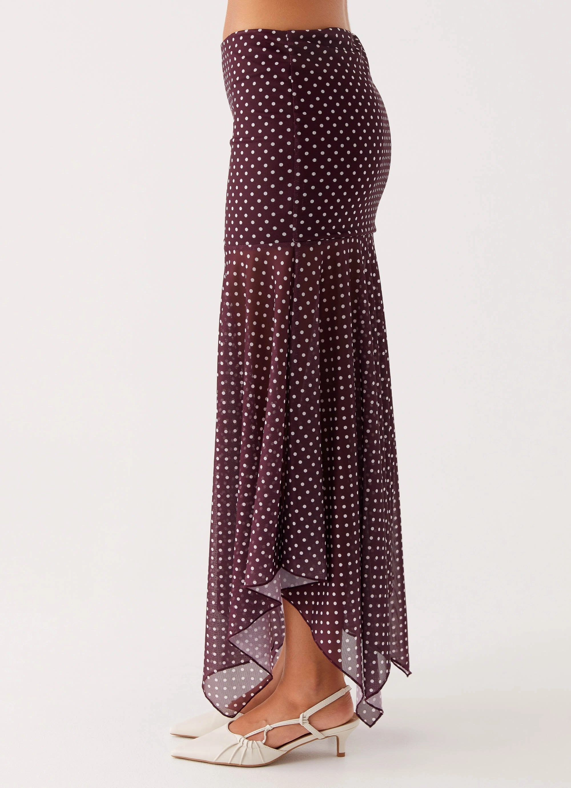 Daily Style Tailored Fit Buffy Maxi Skirt - Burgundy