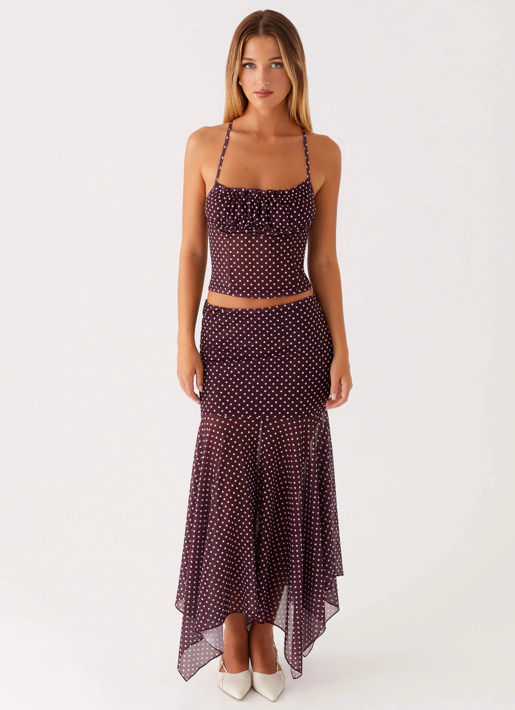 Buffy Maxi Skirt - Burgundy HighRiseWaistband Versatile staple