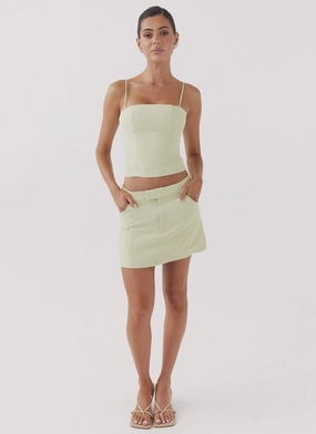 Wrinklefree Eliana Suit Mini Skirt - Green Zest