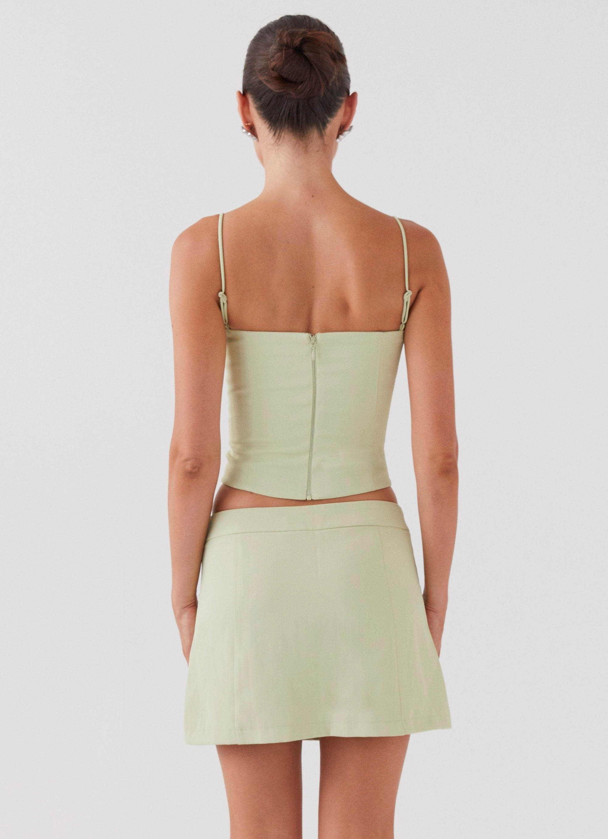 Eliana Suit Mini Skirt - Green Zest Relaxed Lines