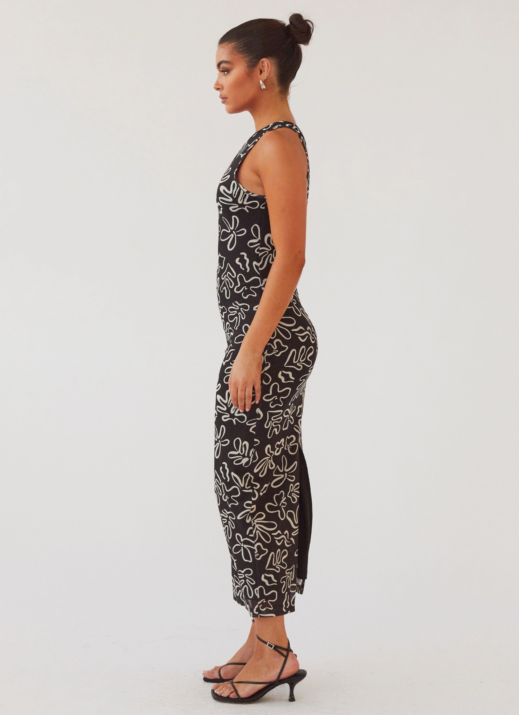 All Eyes On Me Maxi Dress - Petal Gloom Cozy Drape Color-Blocked