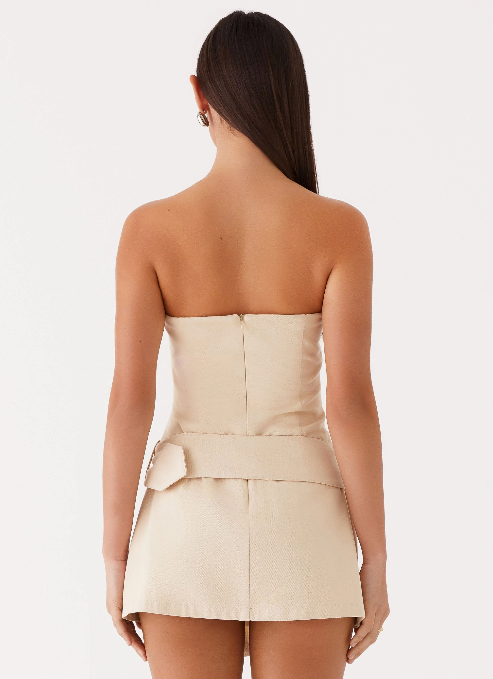 Mood Friendly Evening Vibe All For You Strapless Mini Dress - Ivory