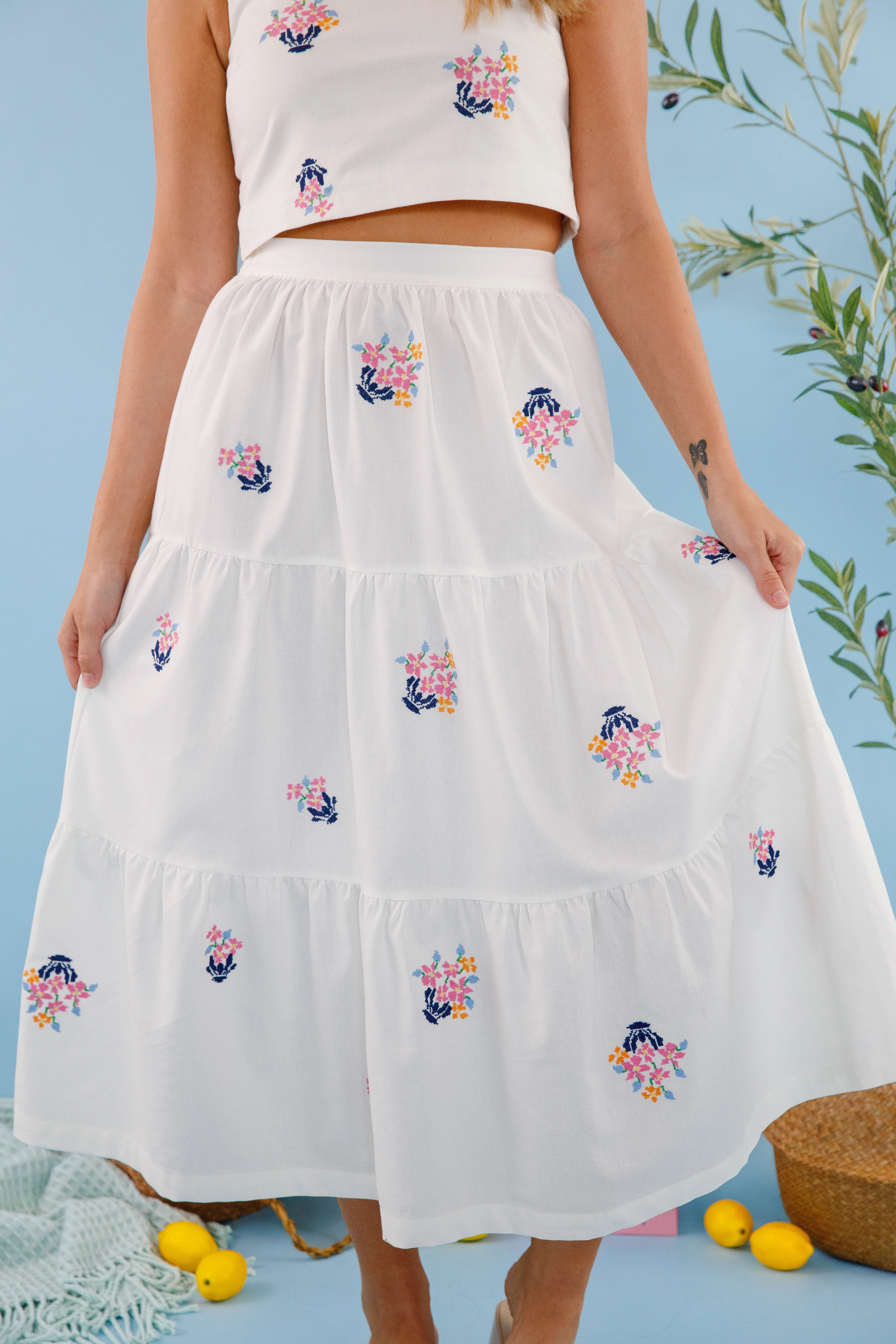 Dynamic Motion All My Problems Solved Midi Skirt