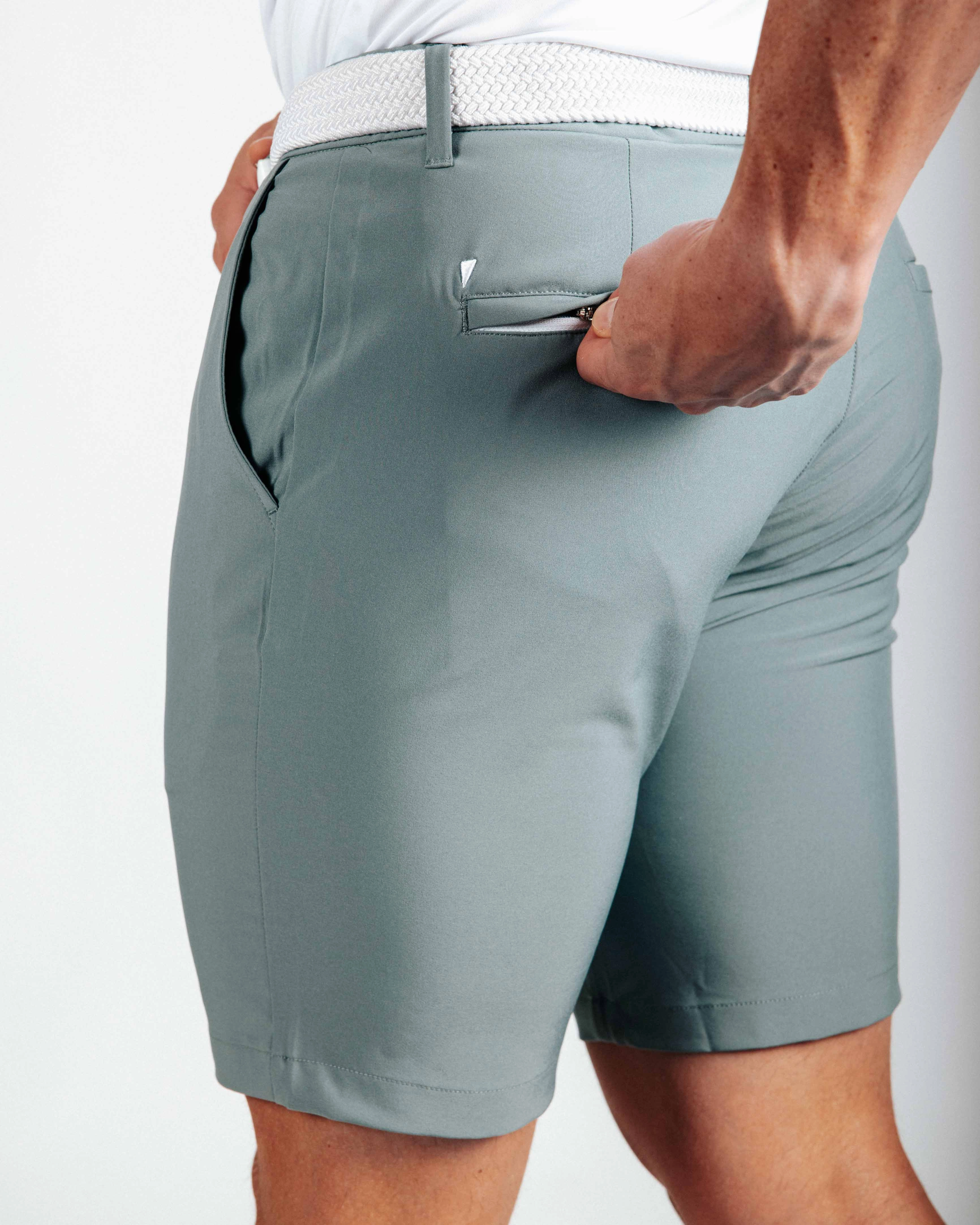 Men's Smoke Green Golf Shorts Moisture Wicking Technology
