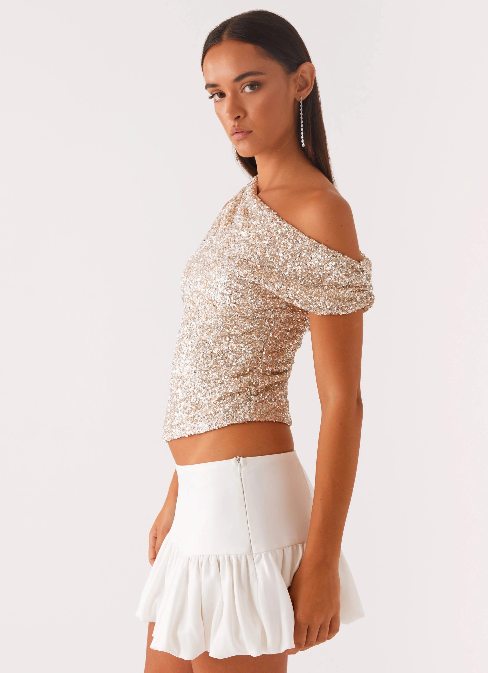 FrictionReducing All Star Off Shoulder Top - Silver