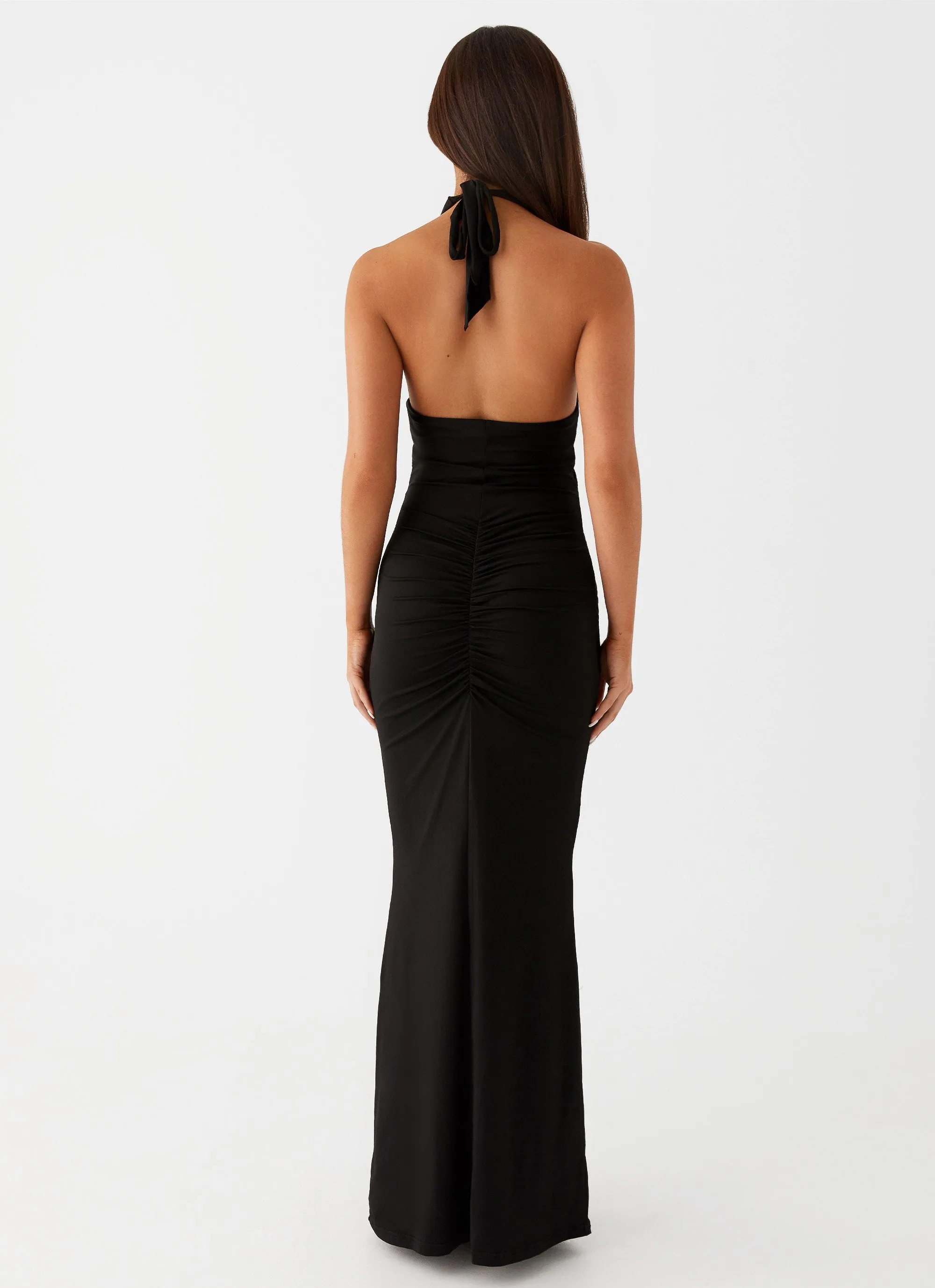Skin Hug Allanna Frill Maxi Dress - Black