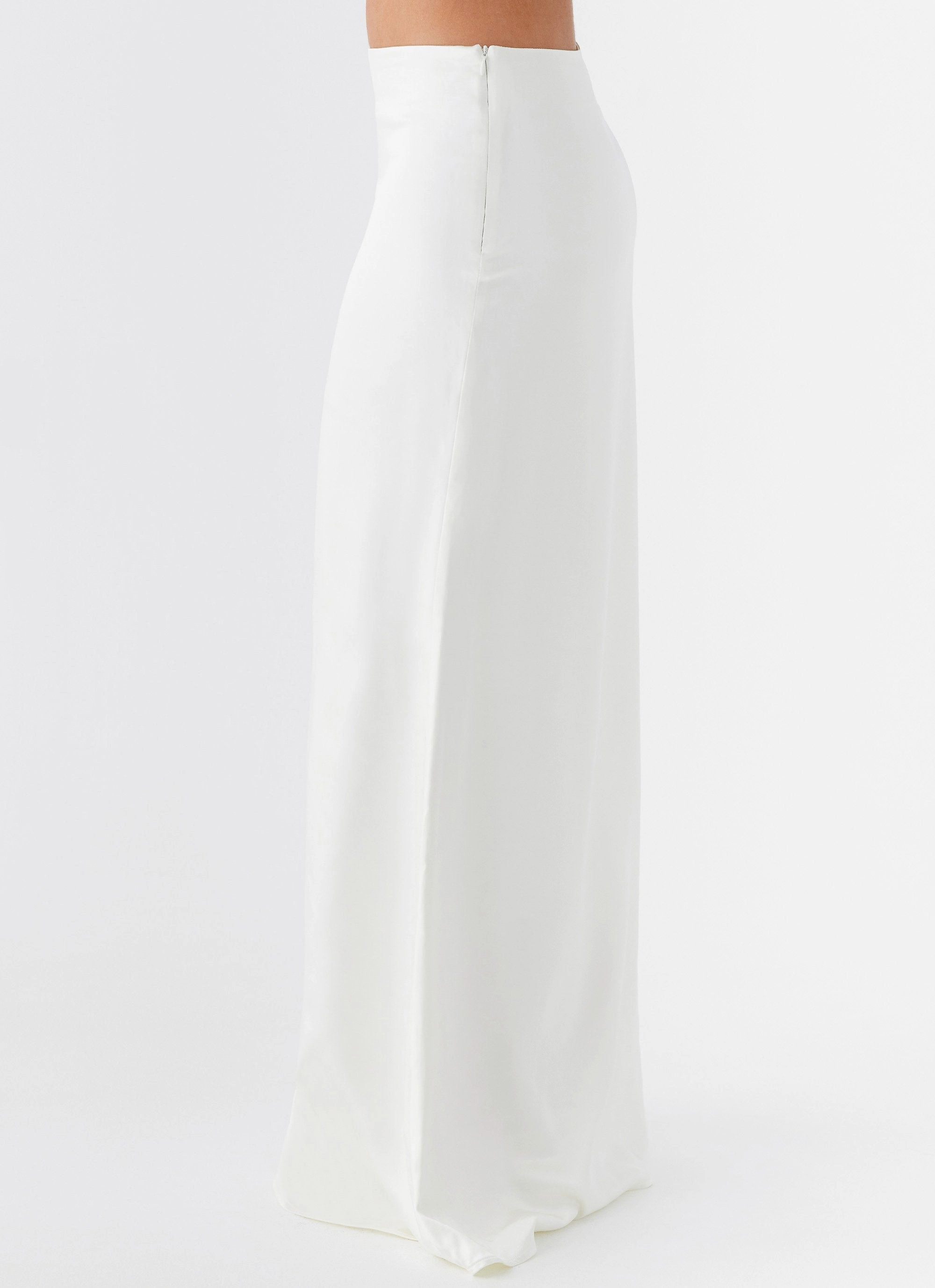 Stretch Fit Morgan Low Rise Maxi Skirt - Ivory