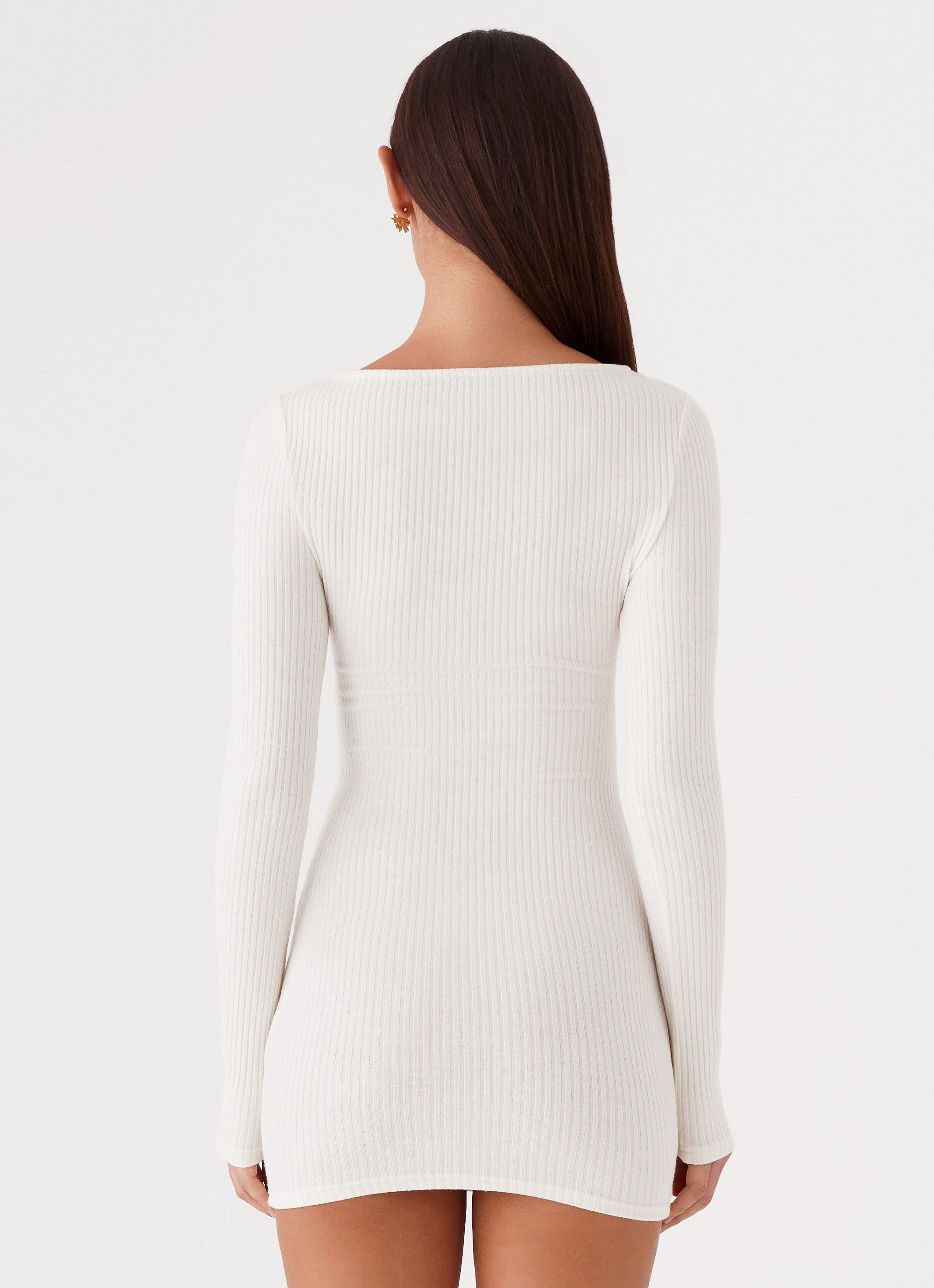 Allie Knit Mini Dress - Ivory Flattering Fit Wear Art Soul