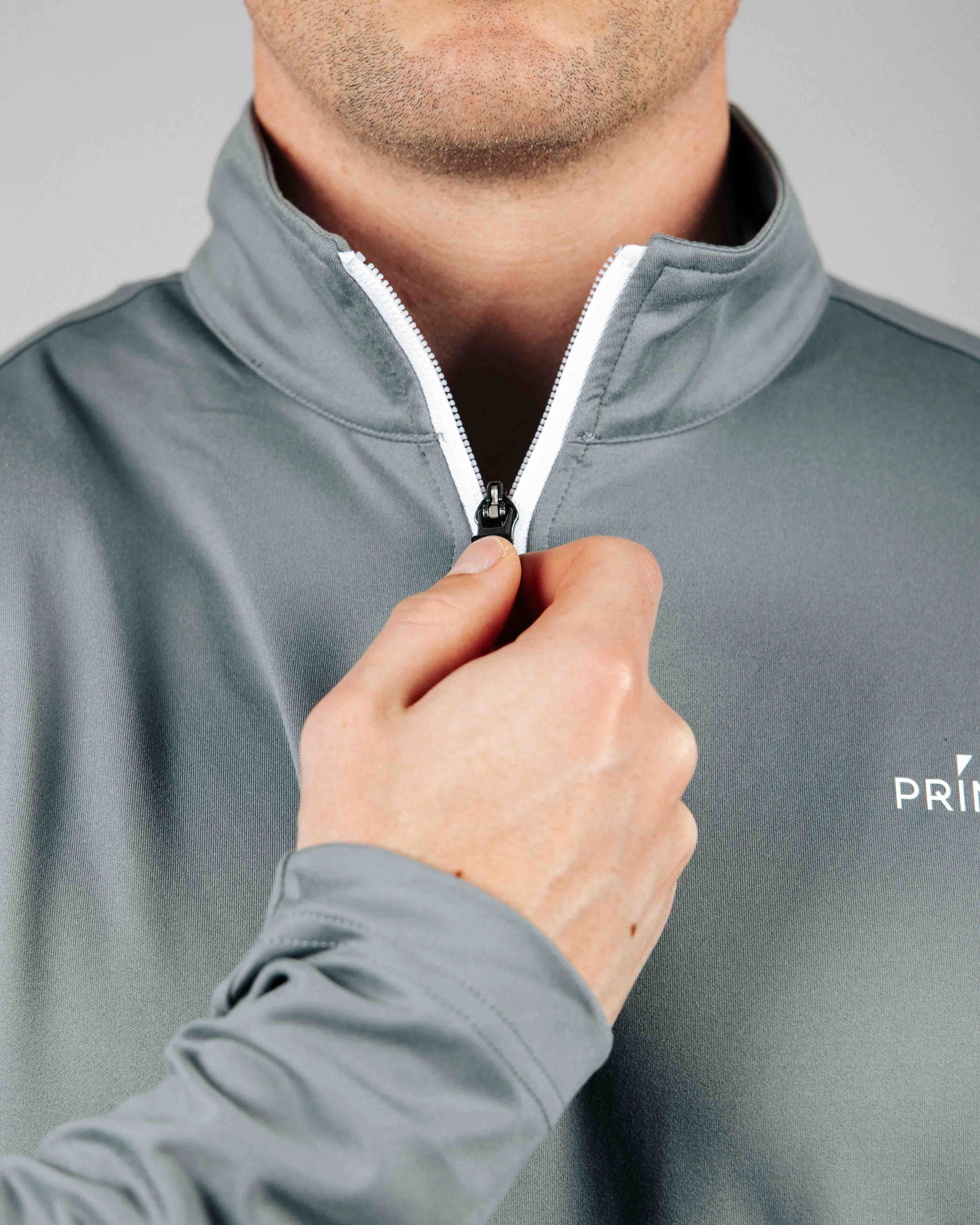 Dark Gray Classic Quarter Zip Flowing Design