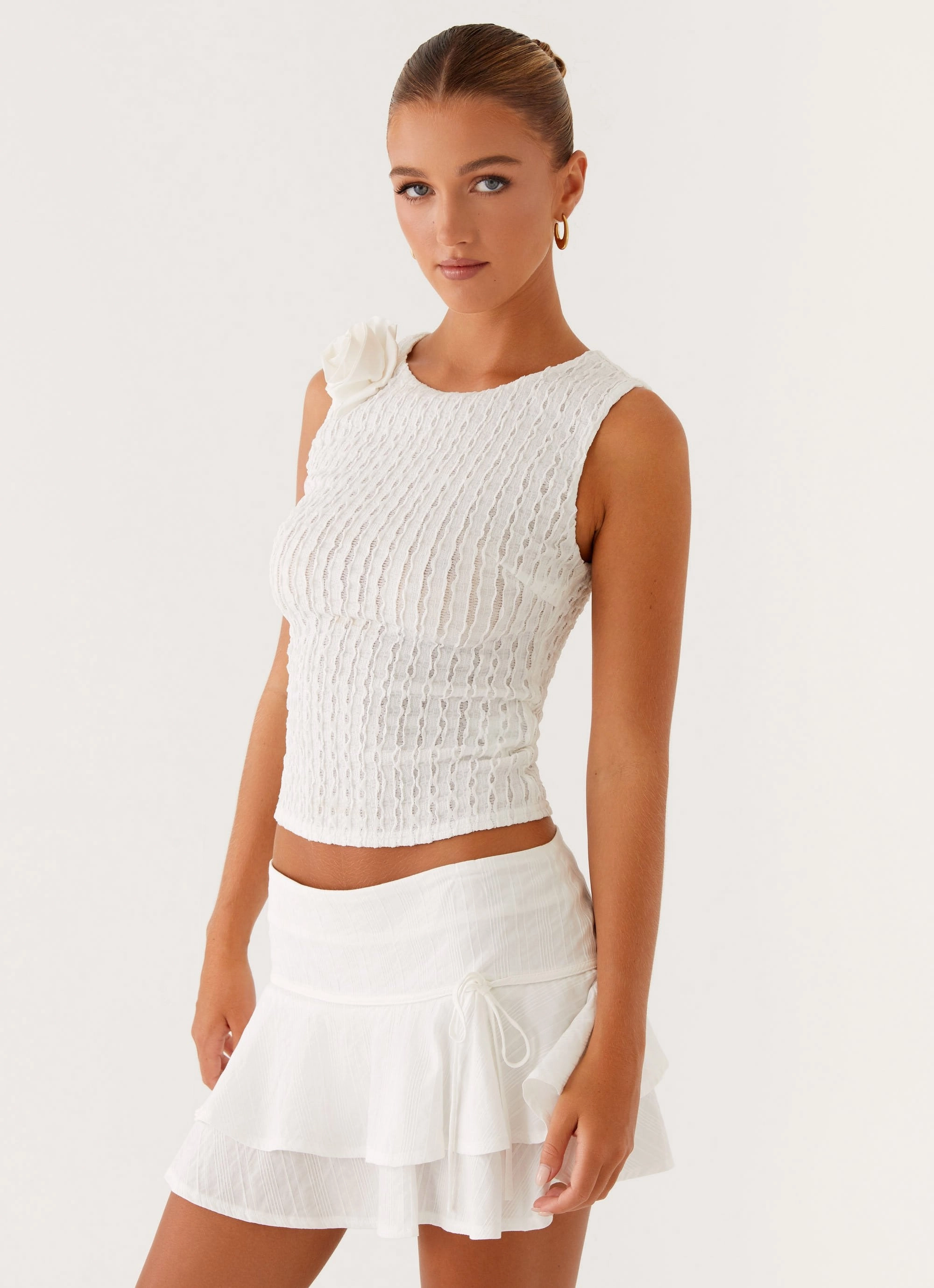Easy Care Lisbon Mini Skirt - White