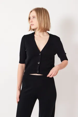 Allude Half Sleeve Cashmere V Cardigan