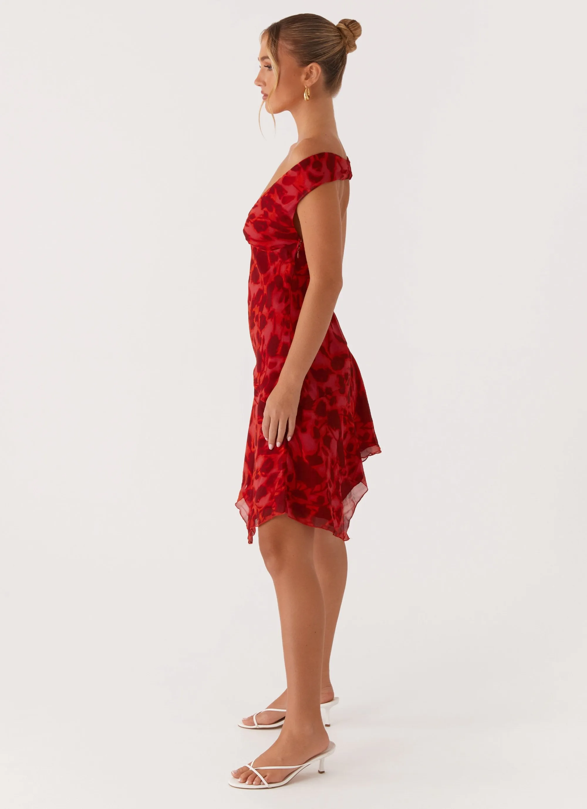 Alma Mini Dress - Deep Red Floral Boxy-Style ReversibleStyle