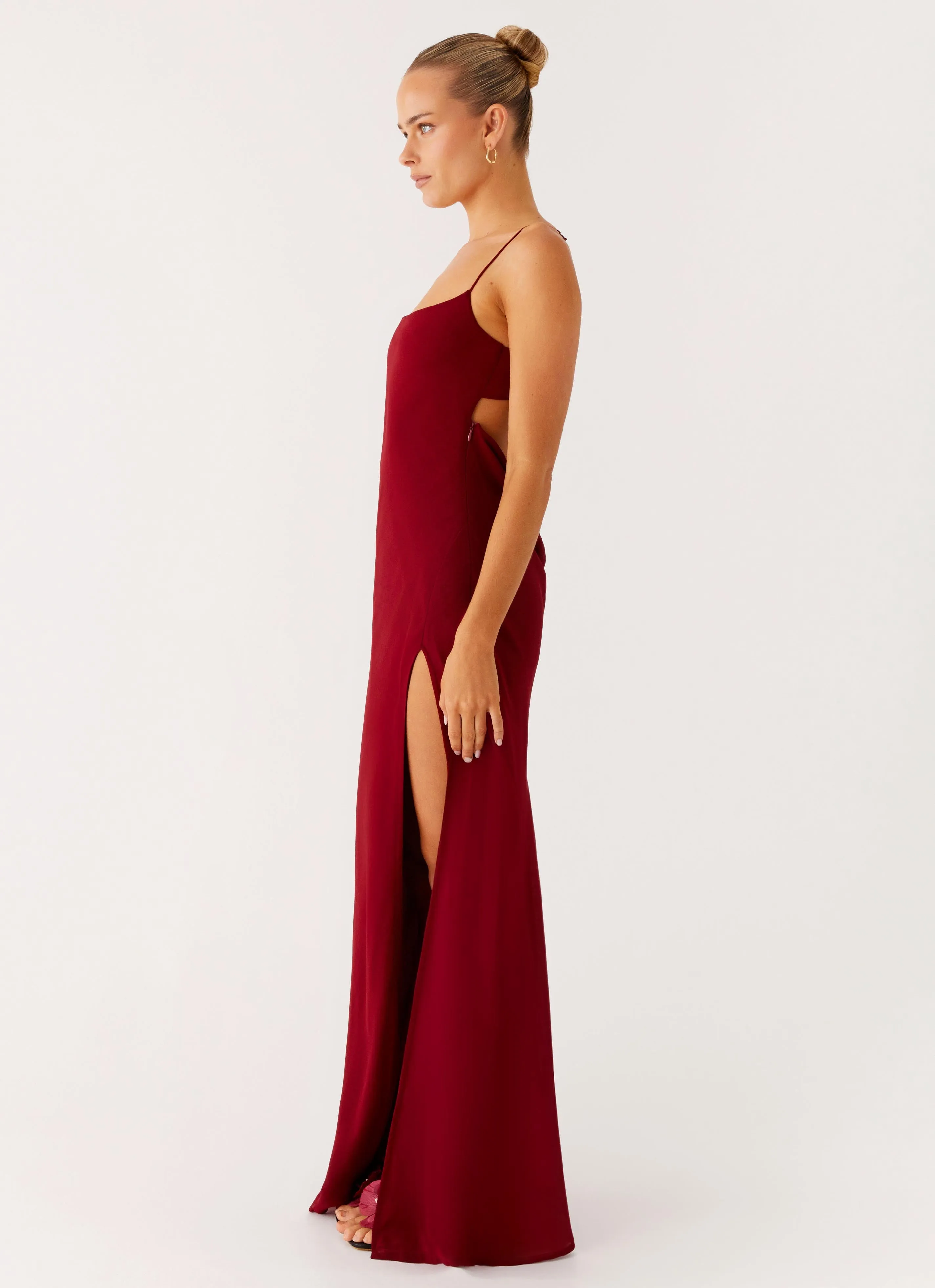 Calm Texture Alouette Maxi Dress - Burgundy