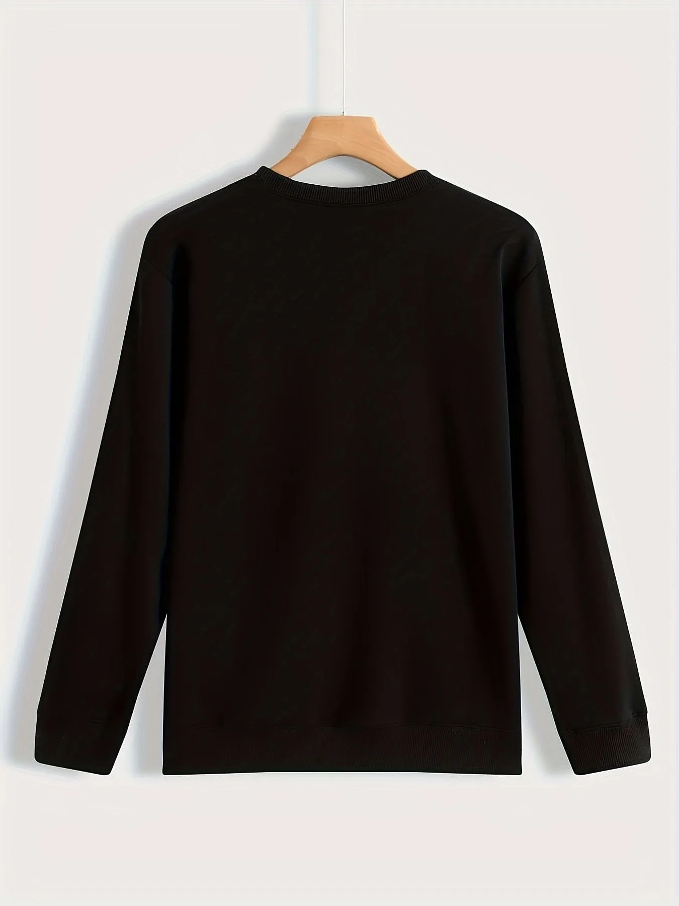 Alphabet Print Casual Crew Neck Long Sleeve Tee