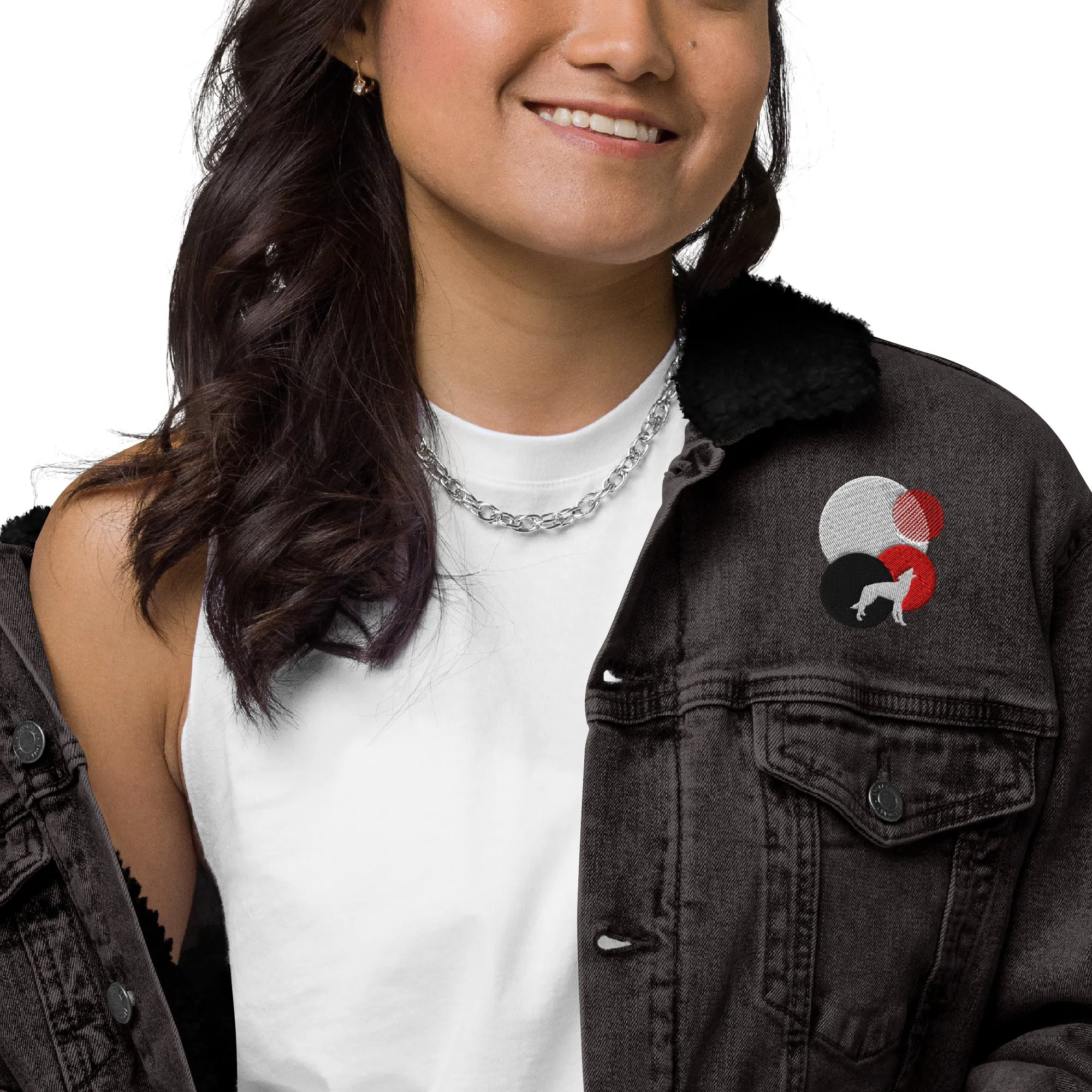 ALWAYS LOOK UP Unisex Denim Sherpa Jacket