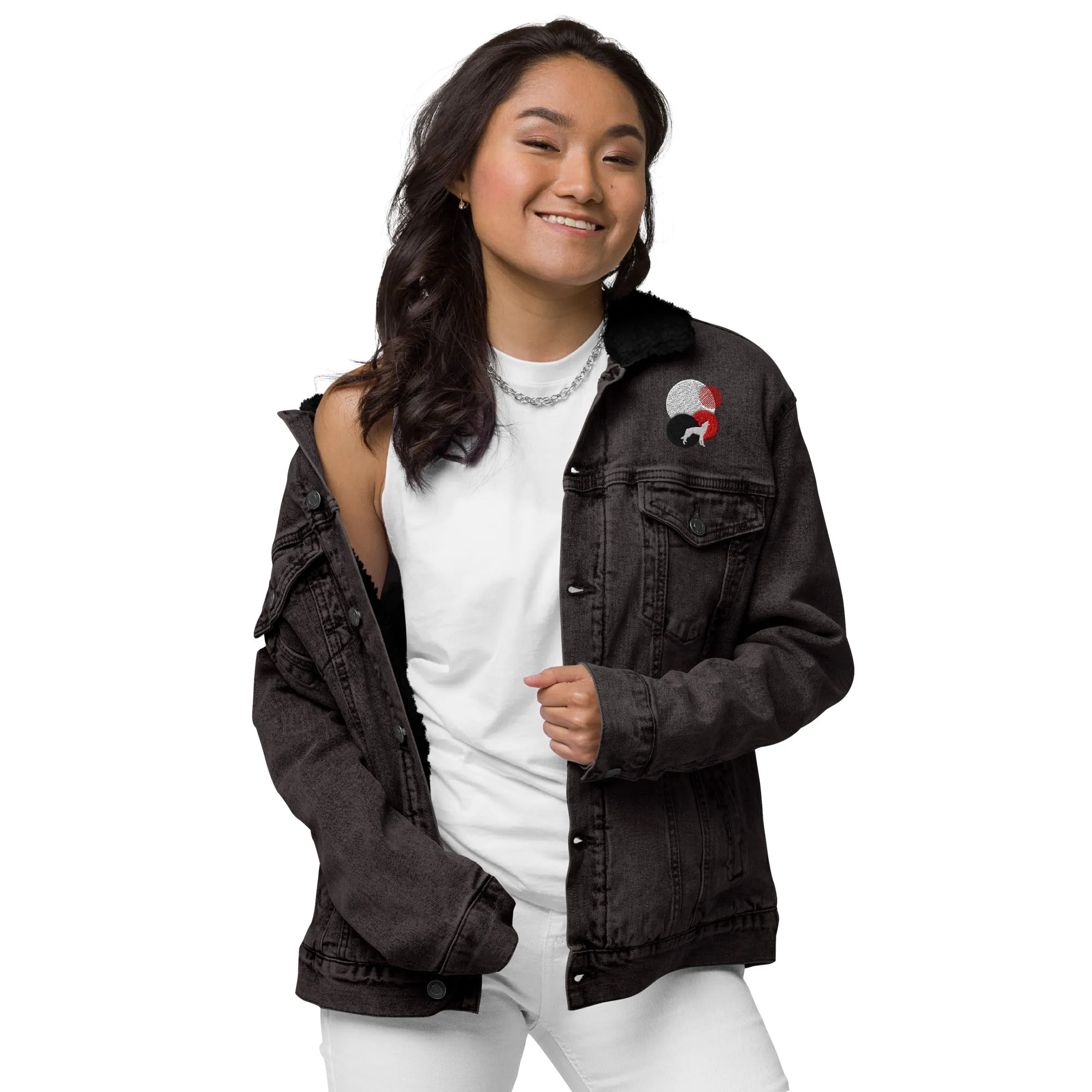 ALWAYS LOOK UP Unisex Denim Sherpa Jacket