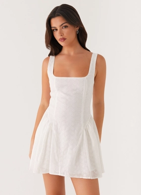 Sleek and Flattering Alyssa Mini Dress - White