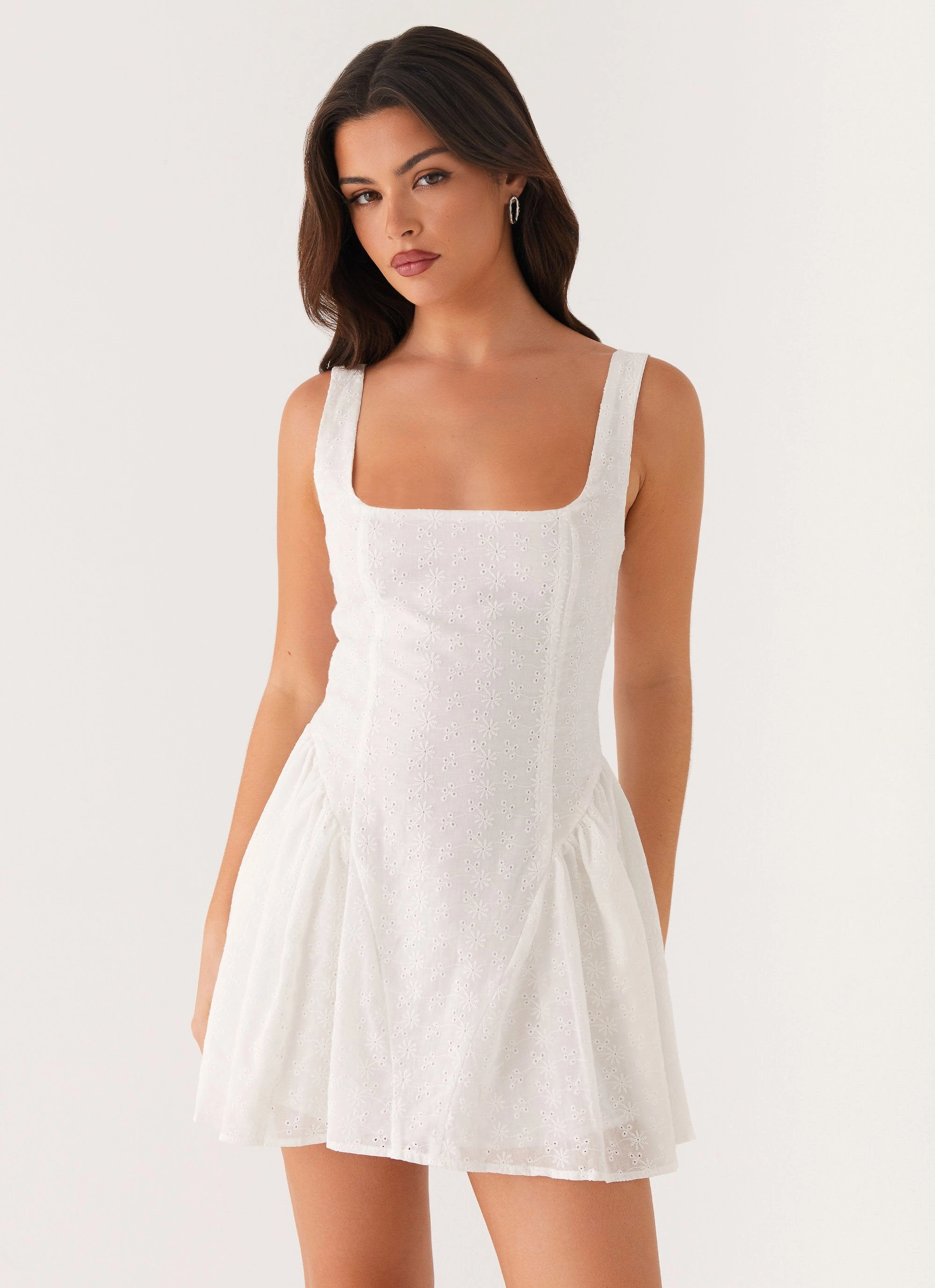 Sleek and Flattering Alyssa Mini Dress - White