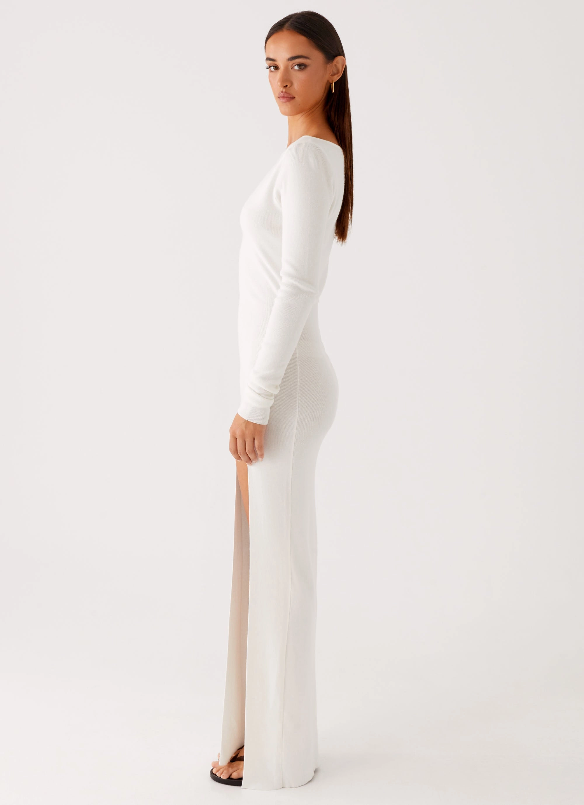 Amalfi Knit Maxi Dress - White Fashion Layers Gentle Flow