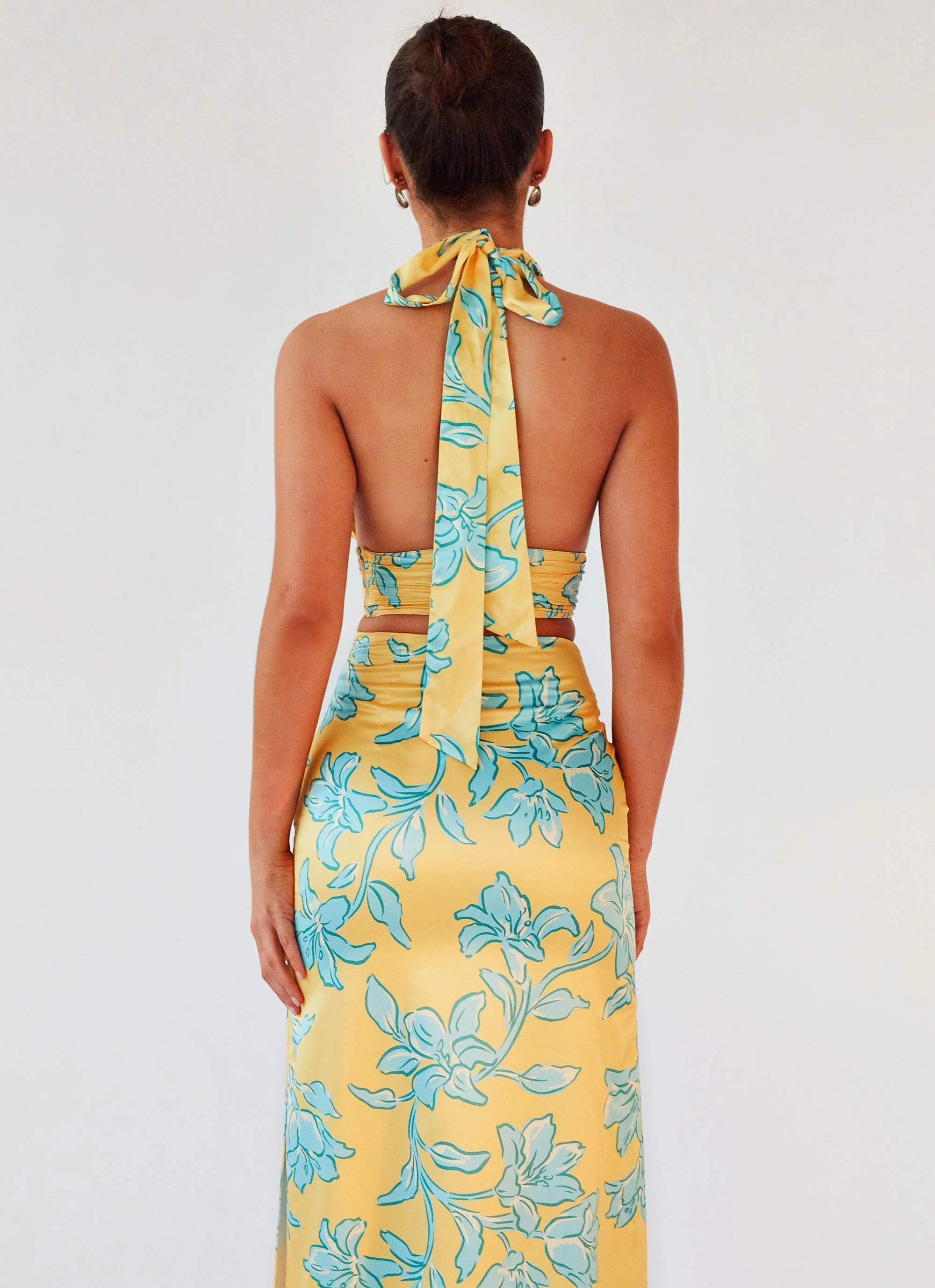 Amalia Wrap Crop Top - Golden Bloom UV Block