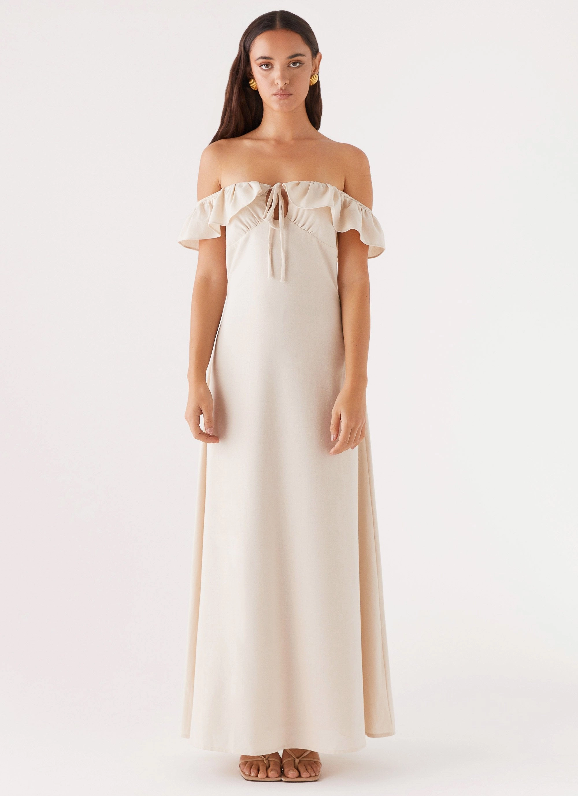 Farm Scene Move Free Amarosa Linen Maxi Dress - Natural