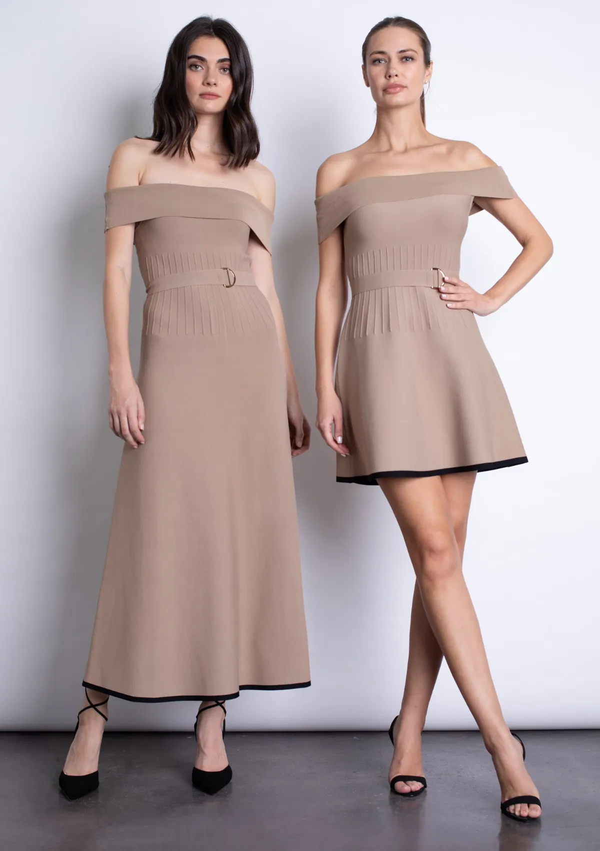 Amaya Knit Mini Dress - Shiitake Feminine Layers Event Glow