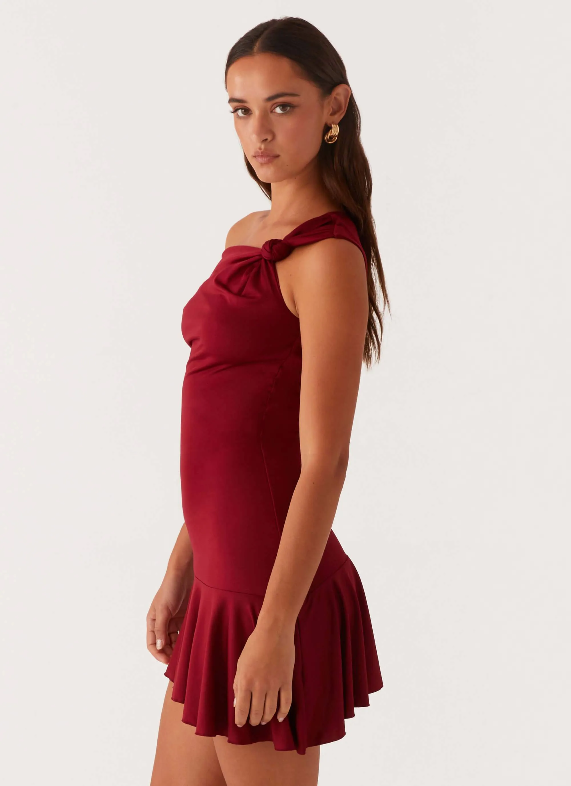 Dance Night Amaya Twist Mini Dress - Maroon