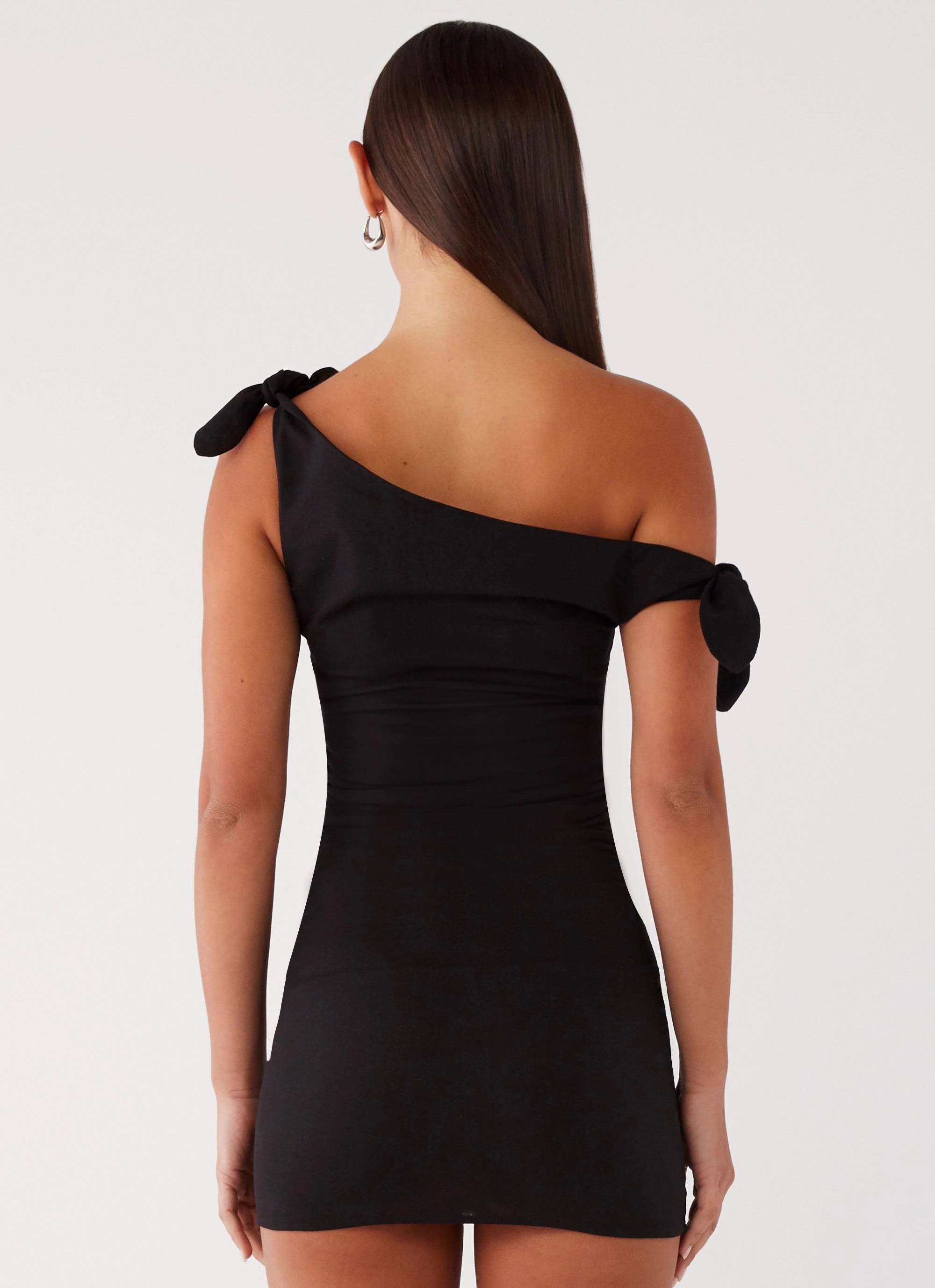 Amazonia Linen Mini Dress - Black Feminine full-length gown Functional Layer