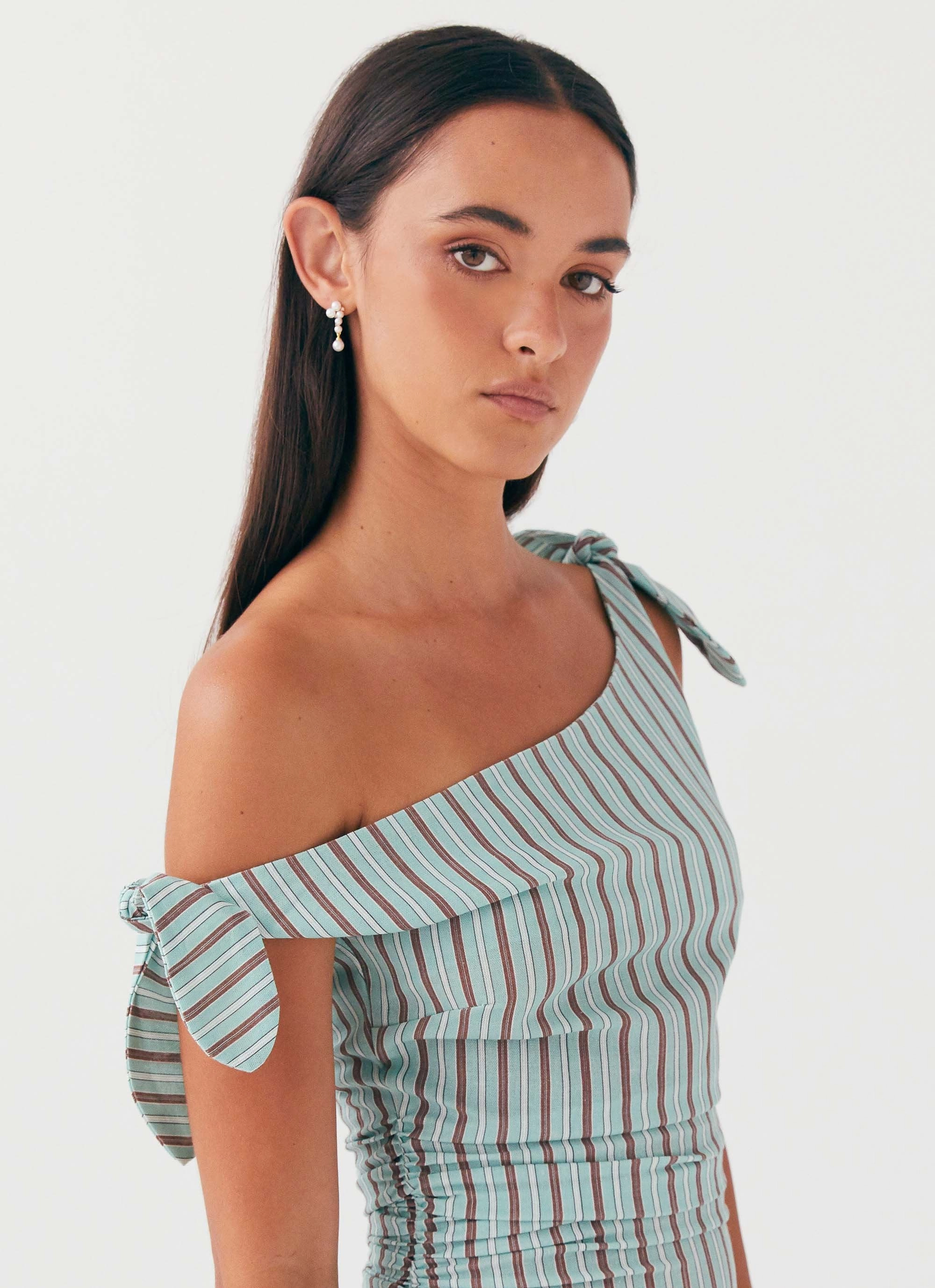 Whimsical Mood Amazonia Linen Mini Dress - Coastal Stripe