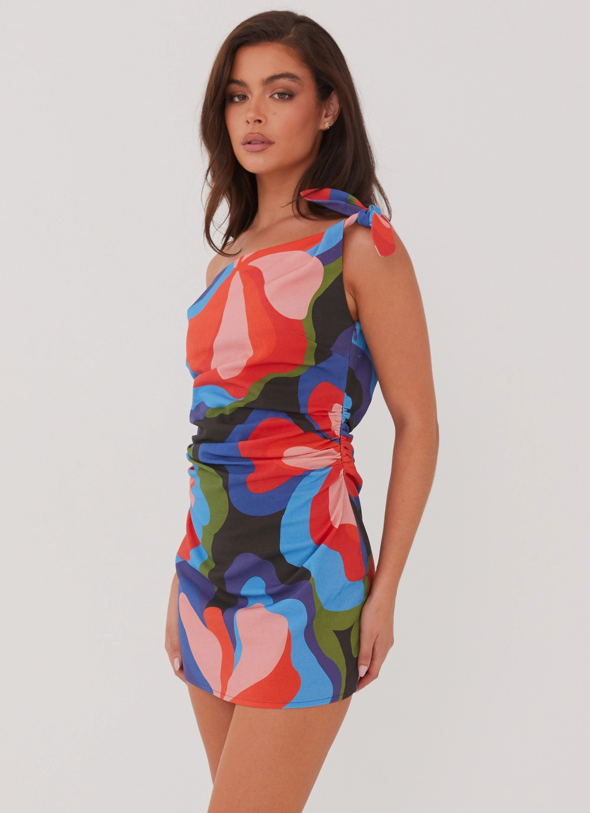 Amazonia Linen Mini Dress - Floral Fantasy Lawn Soft ComfortFitDesign