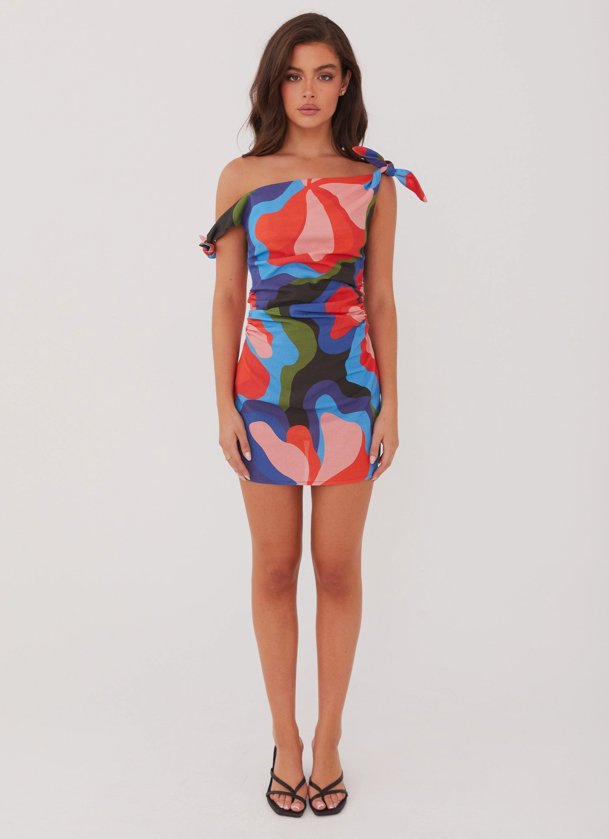 Amazonia Linen Mini Dress - Floral Fantasy Semi Casual