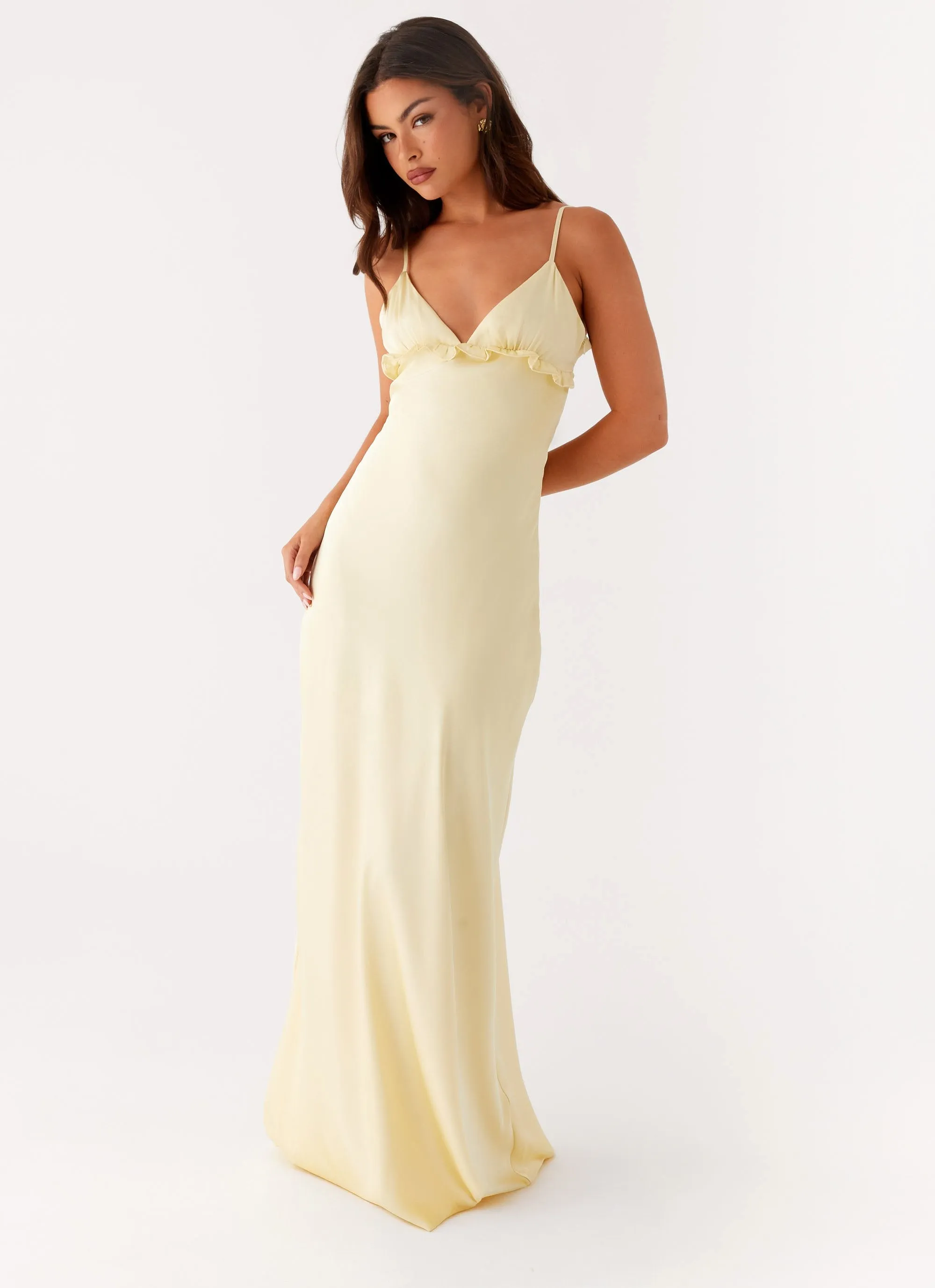 Elona Maxi Dress - Baby Yellow Birthday-Celebration Knit Warm
