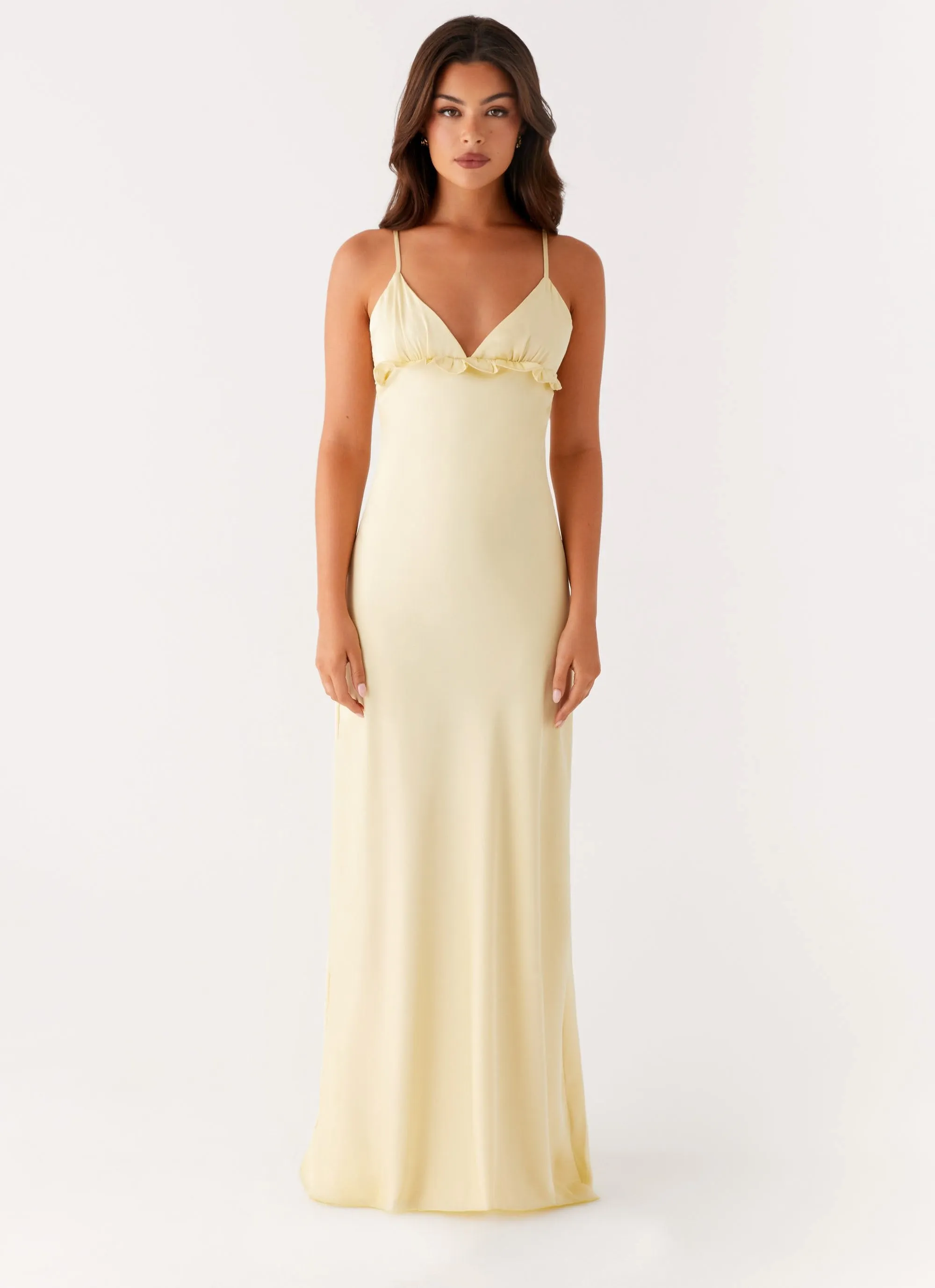 Elona Maxi Dress - Baby Yellow Breathable Material Flexible Fit