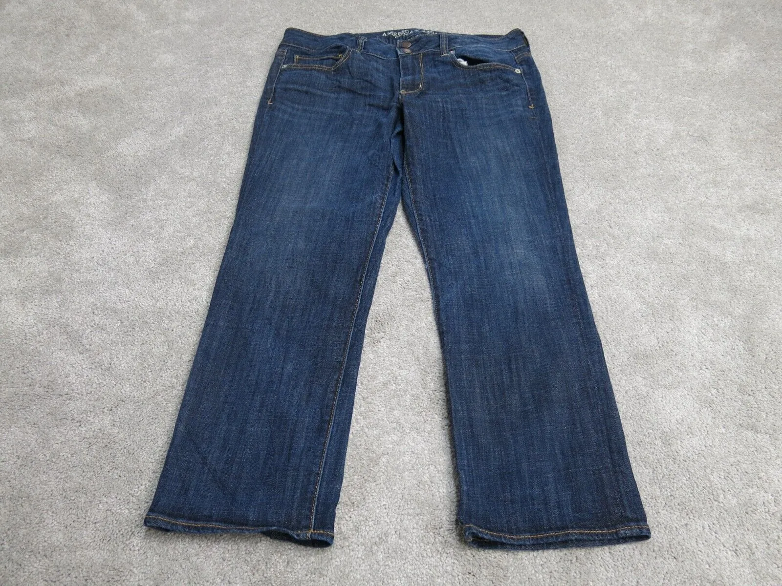 American Eagle Outfitters Womens Jeans Denim Straight Leg Mid Rise Blue Size 12