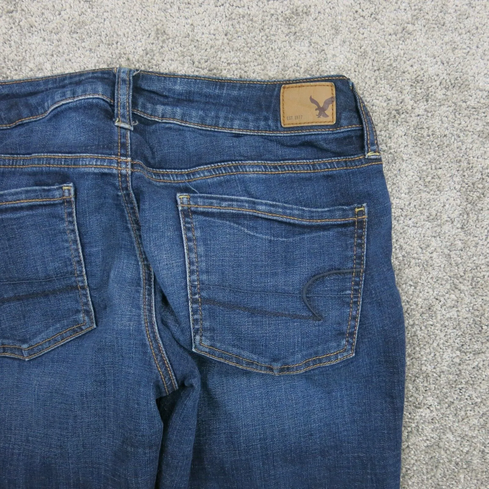 American Eagle Women Jegging Jeans Low Rise Flat Front Pockets Blue Size 6