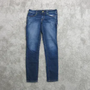 American Eagle Women Jegging Jeans Low Rise Flat Front Pockets Blue Size 6