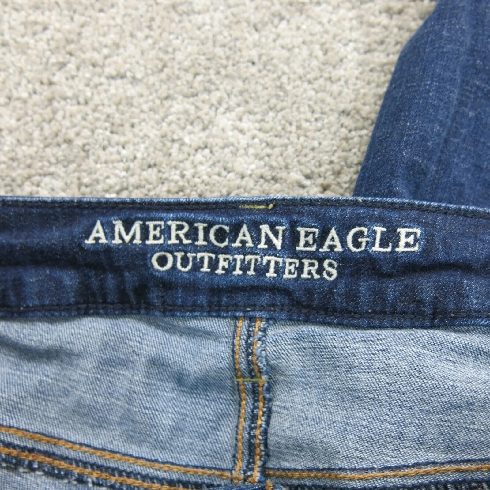 American Eagle Women Jegging Jeans Low Rise Flat Front Pockets Blue Size 6