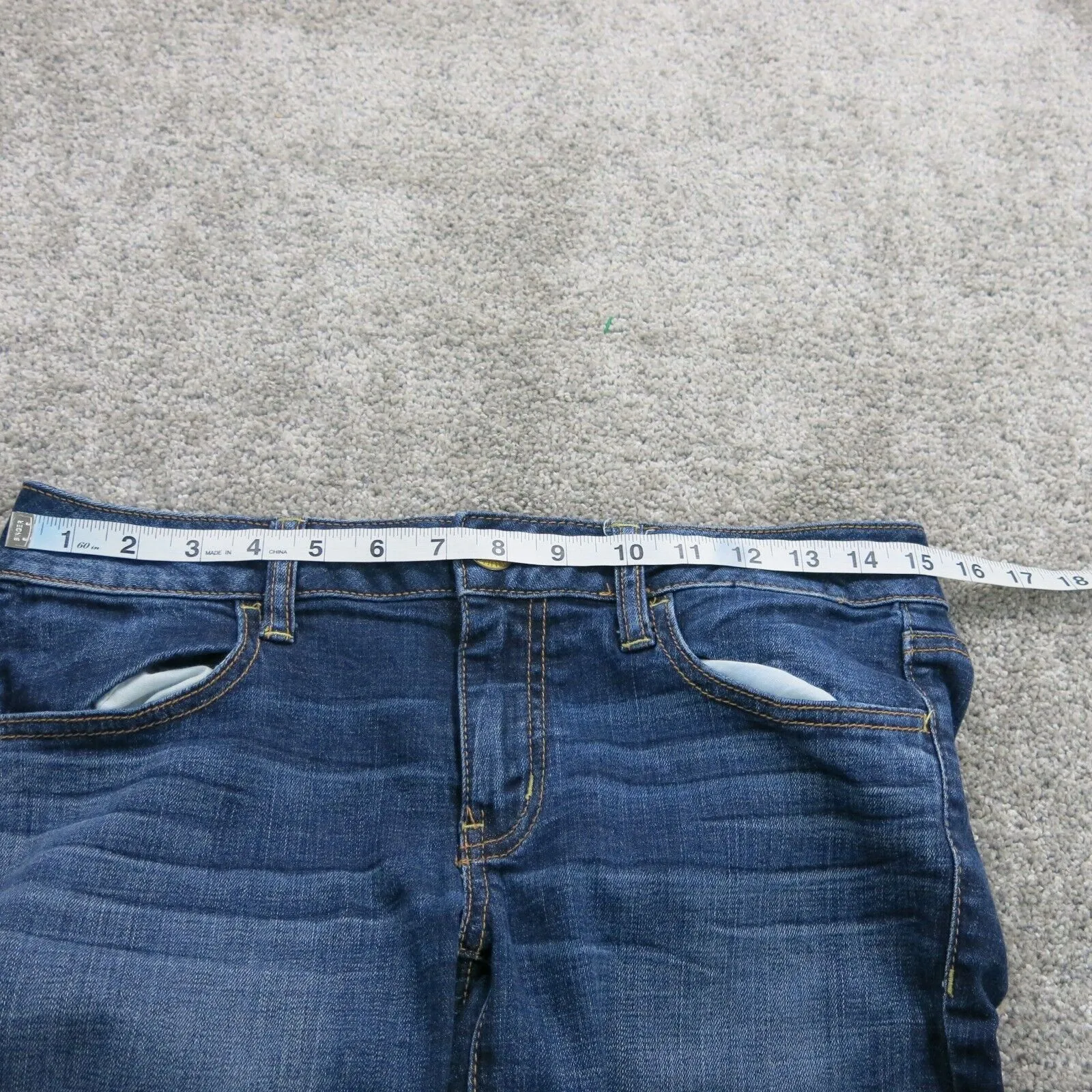 American Eagle Women Jegging Jeans Low Rise Flat Front Pockets Blue Size 6